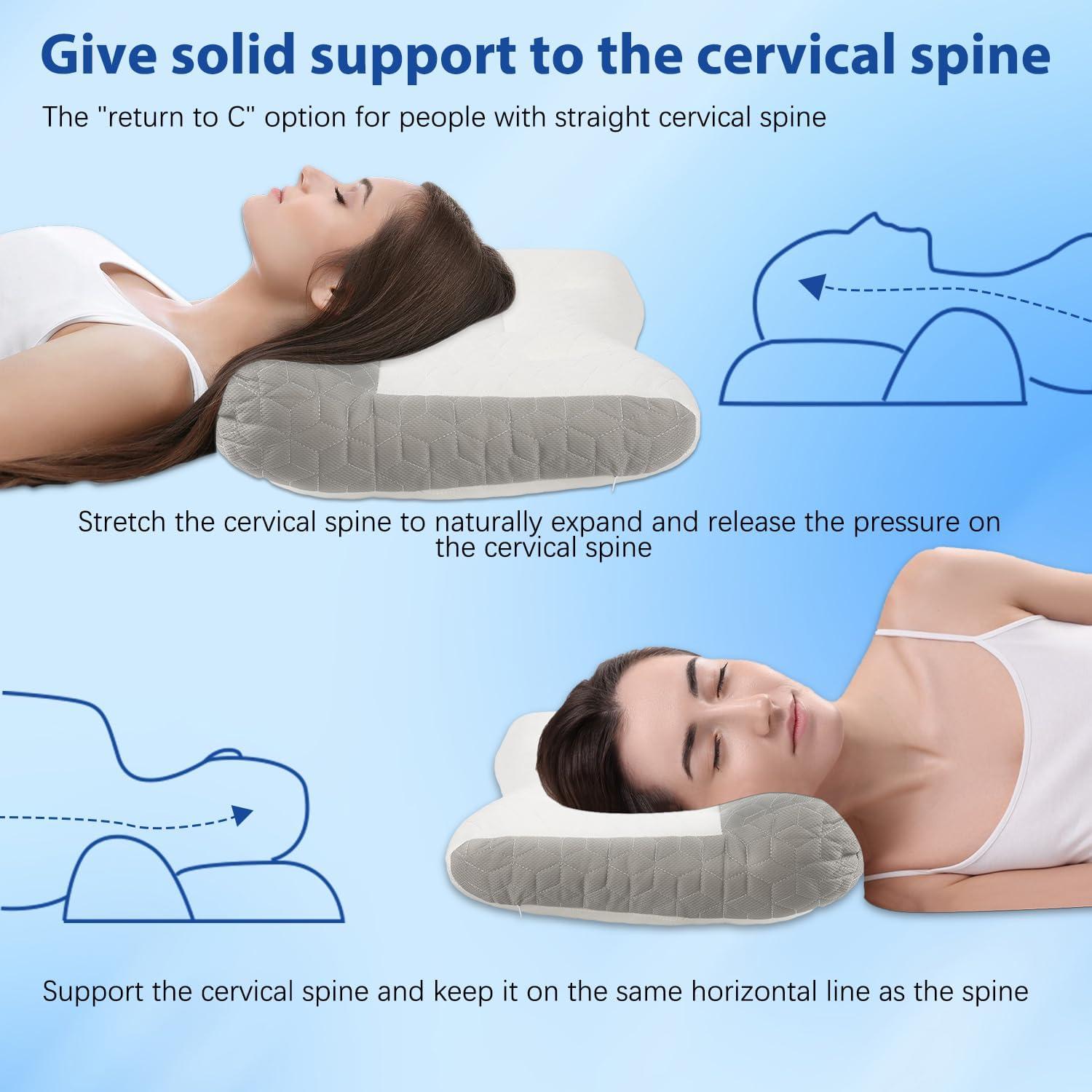 Almohada Ergonómica Satasiam para el Cuello - Soporte Cervical Gris