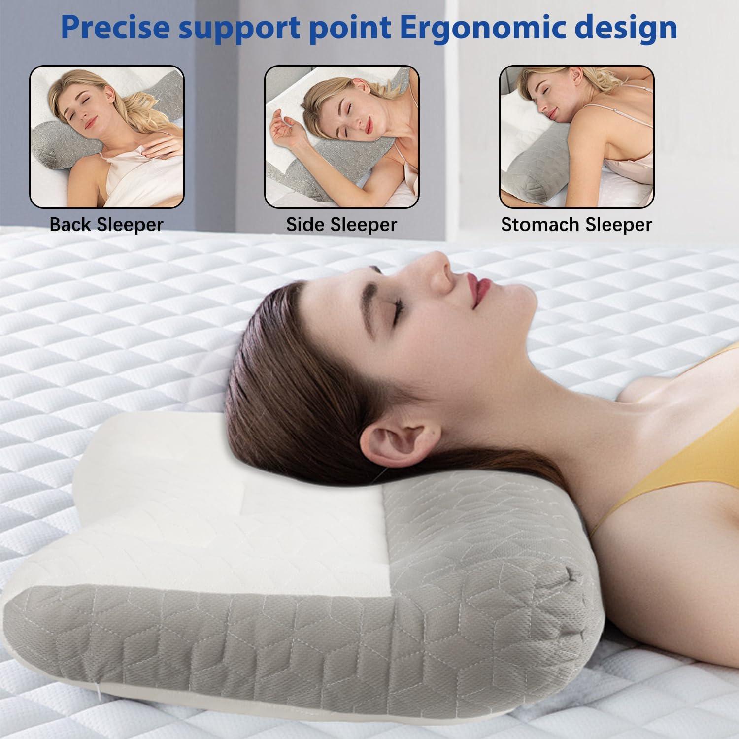Almohada Ergonómica Satasiam para el Cuello - Soporte Cervical Gris