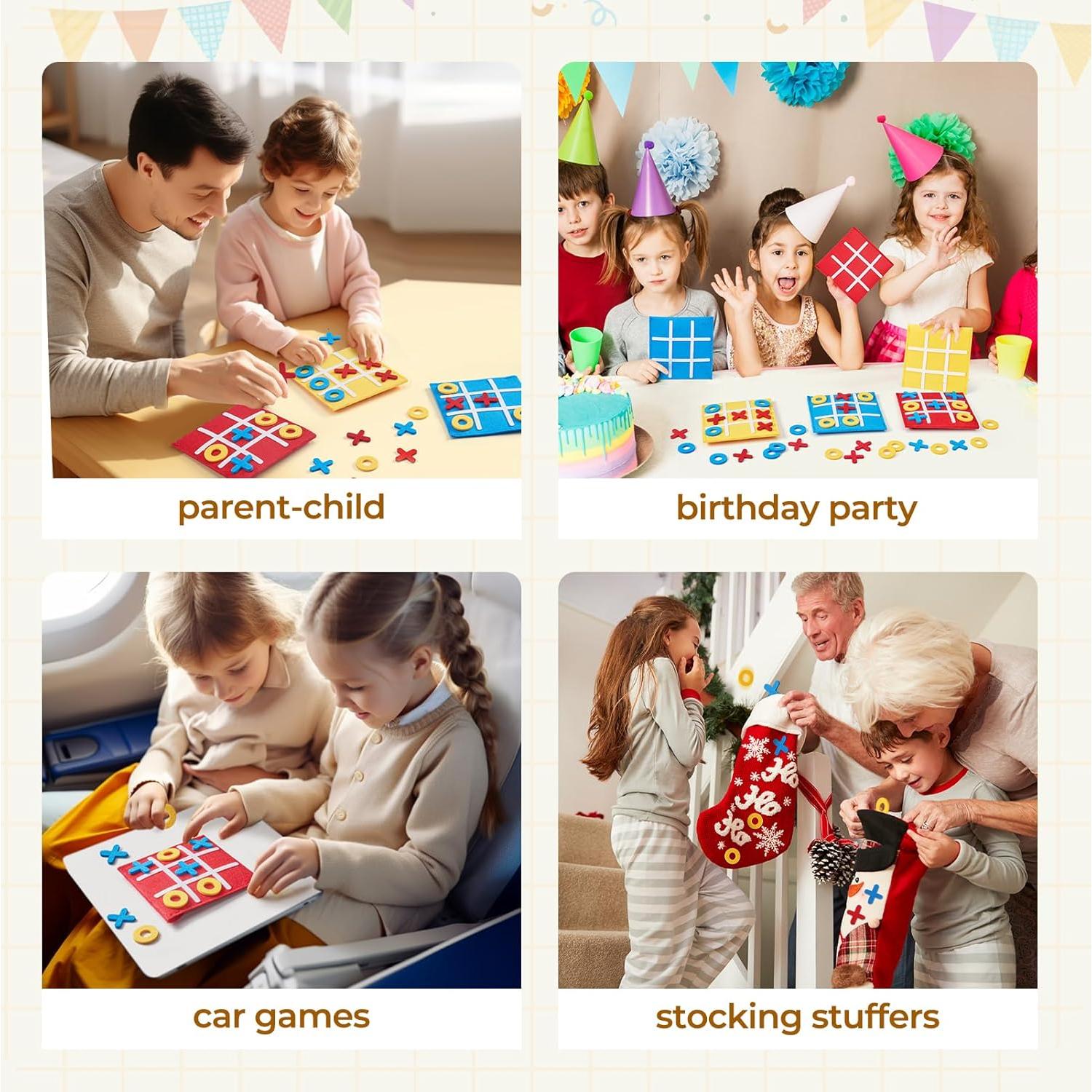 Juego de Mesa Tic Tac Toe JoyCat - Paquete de 48 Mini Tableros