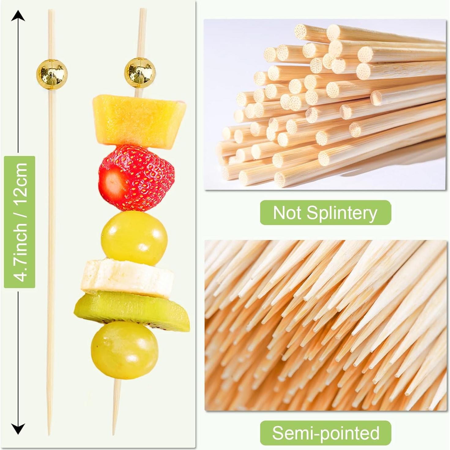 Palillos de Cóctel de Bambú ATZNZIK 1000 Piezas 11.94 cm Dorado