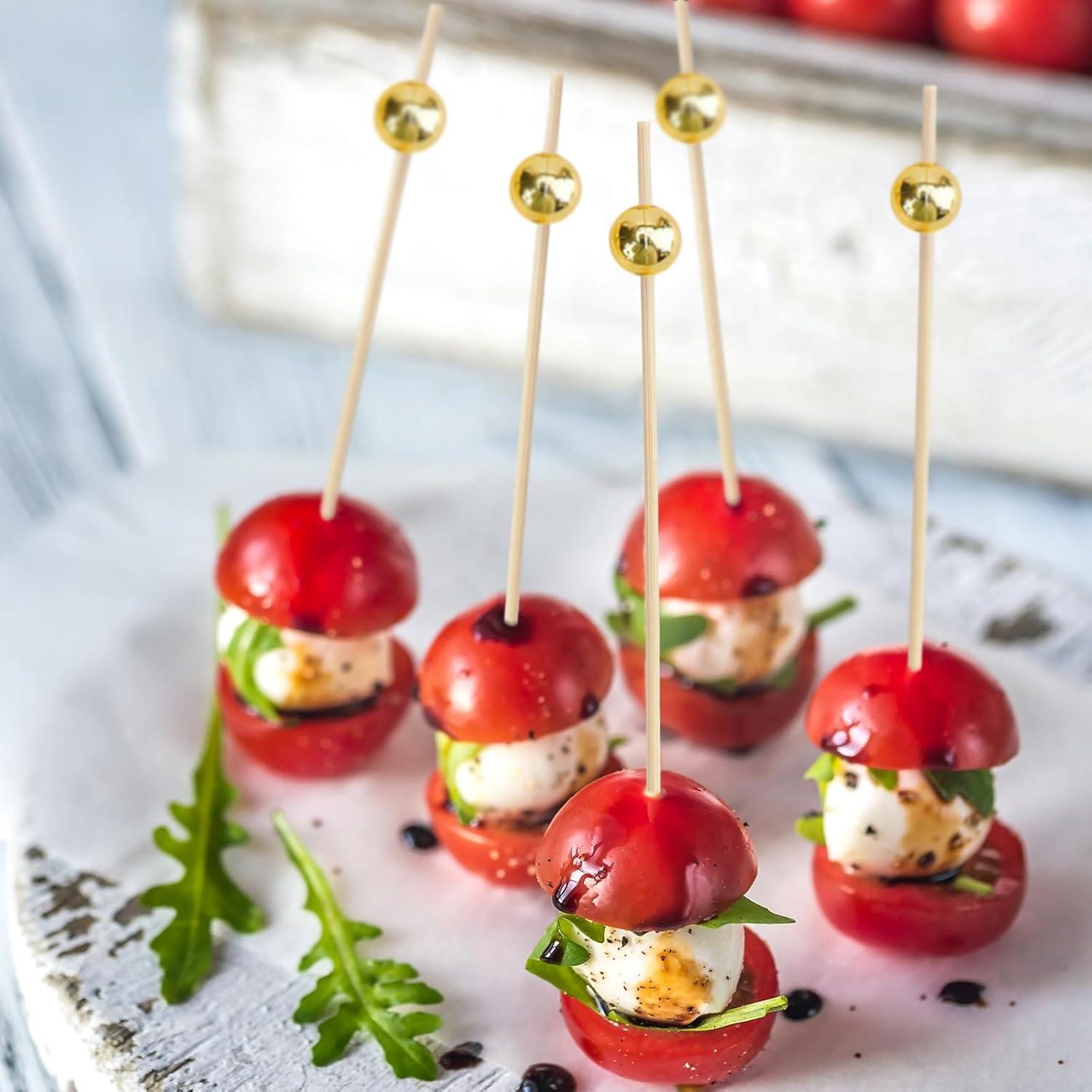 Palillos de Cóctel de Bambú ATZNZIK 1000 Piezas 11.94 cm Dorado