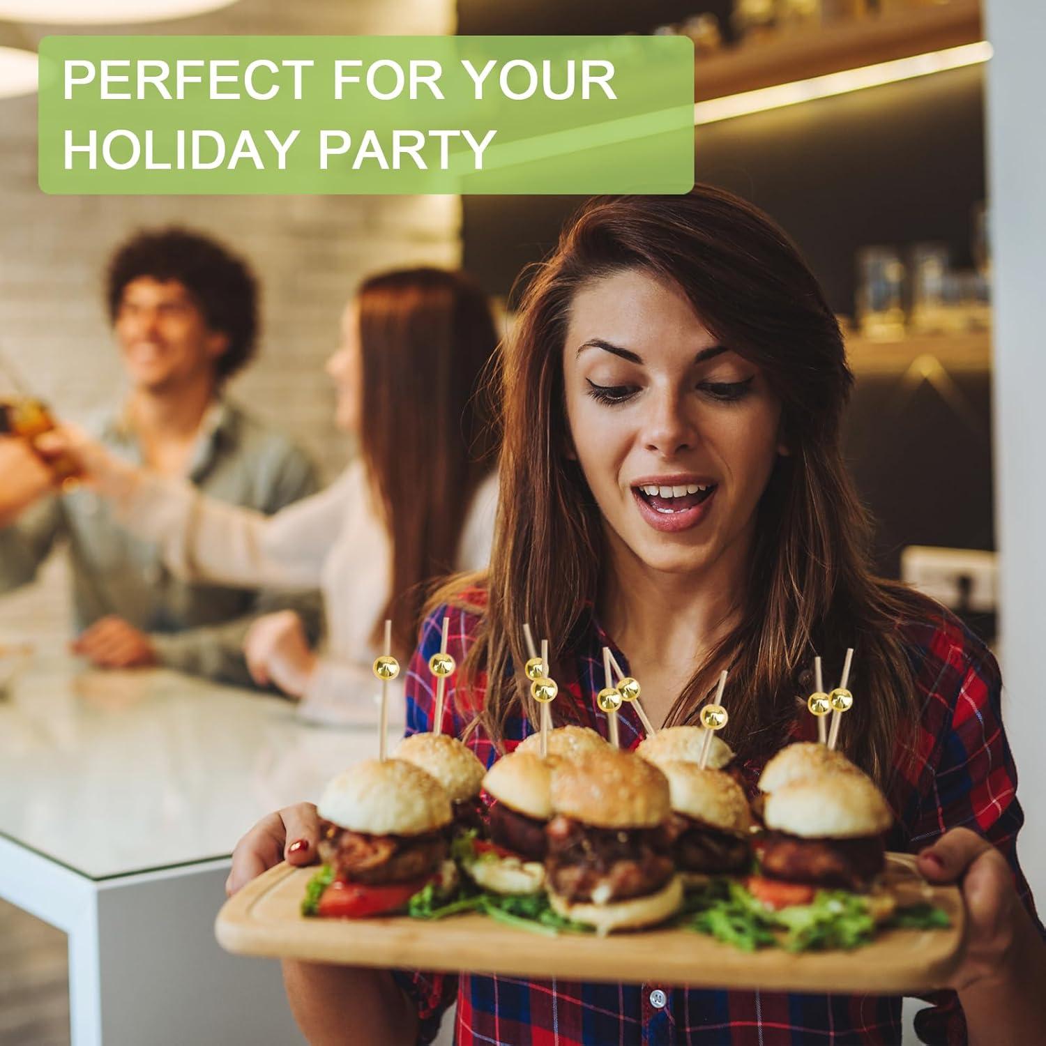 Palillos de Cóctel de Bambú ATZNZIK 1000 Piezas 11.94 cm Dorado