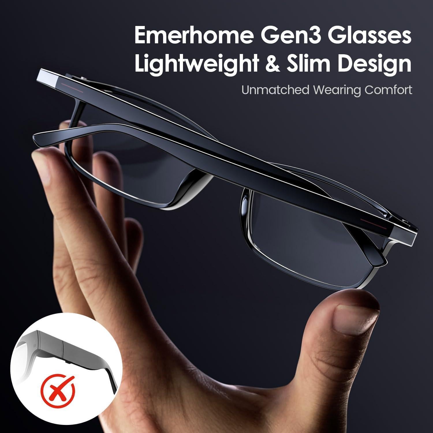 Gafas de Traducción Inteligente Emerhome Gen3 - Bluetooth, Ligeras