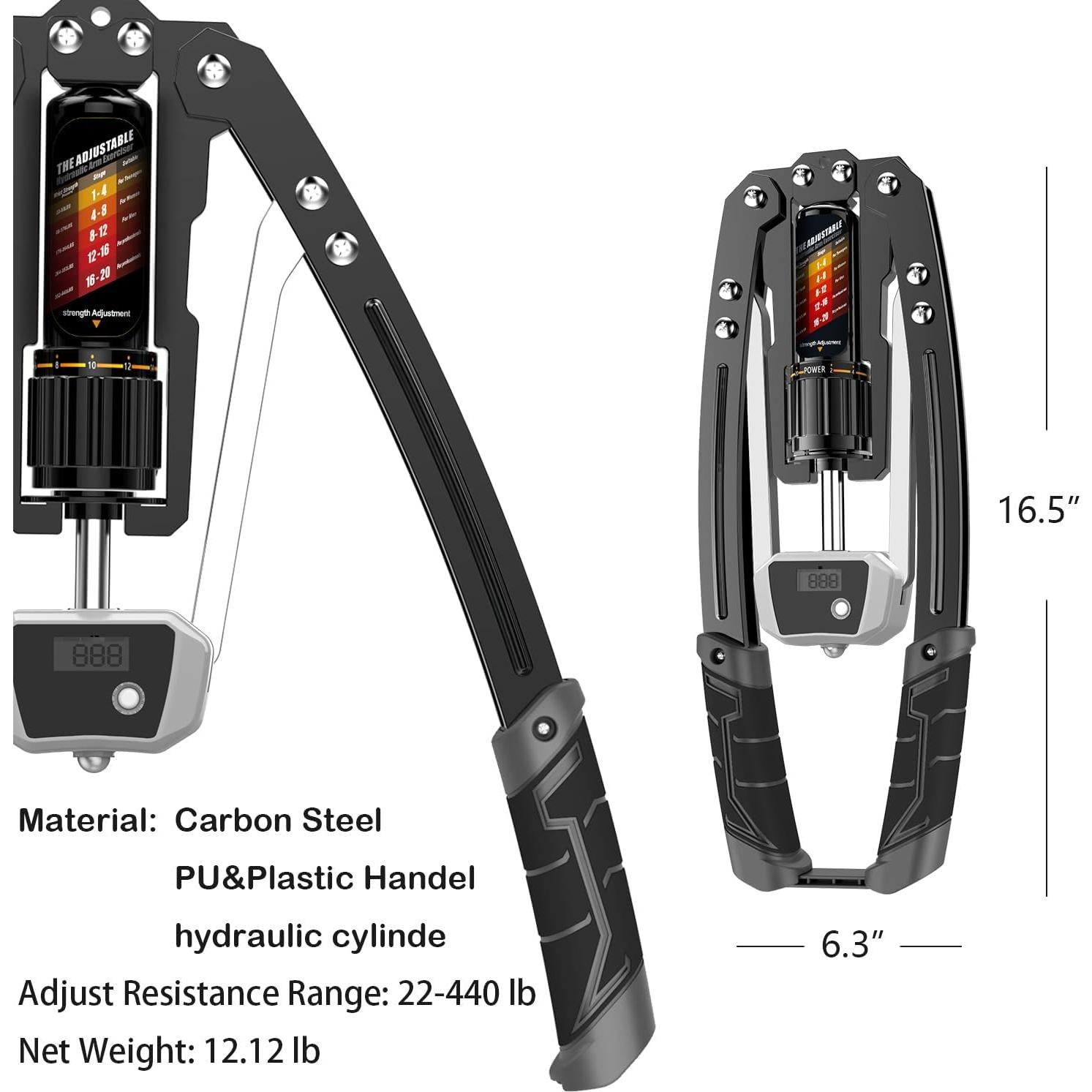 Ejercitador de Brazo Hidráulico EAST MOUNT R3 Ajustable 10-200 kg