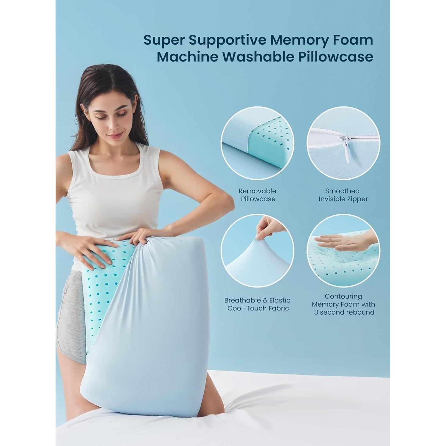 Almohada de Espuma con Memoria SLEEP ZONE Estándar 2 Piezas Azul