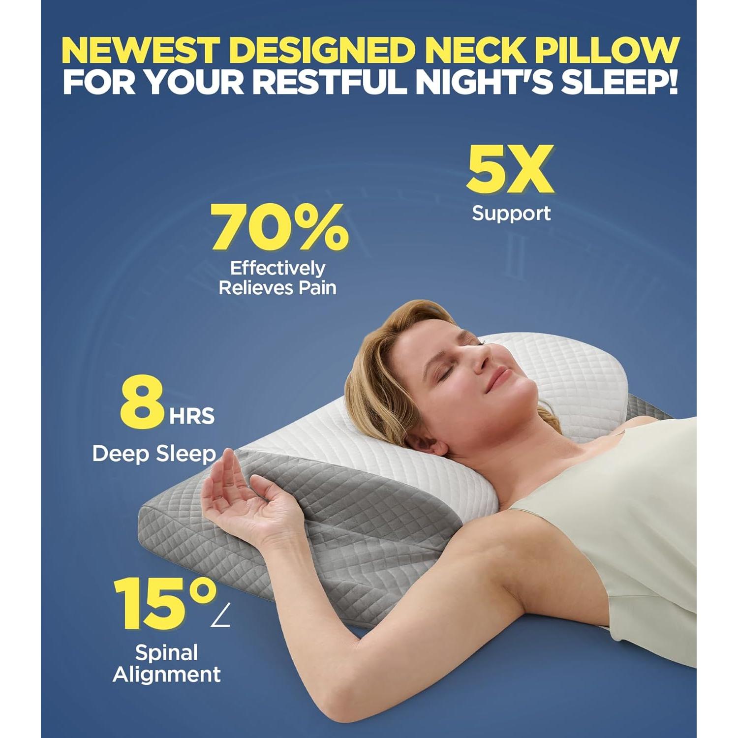 Almohada Cervical Risron Ajustable Espuma de Memoria 1.76kg