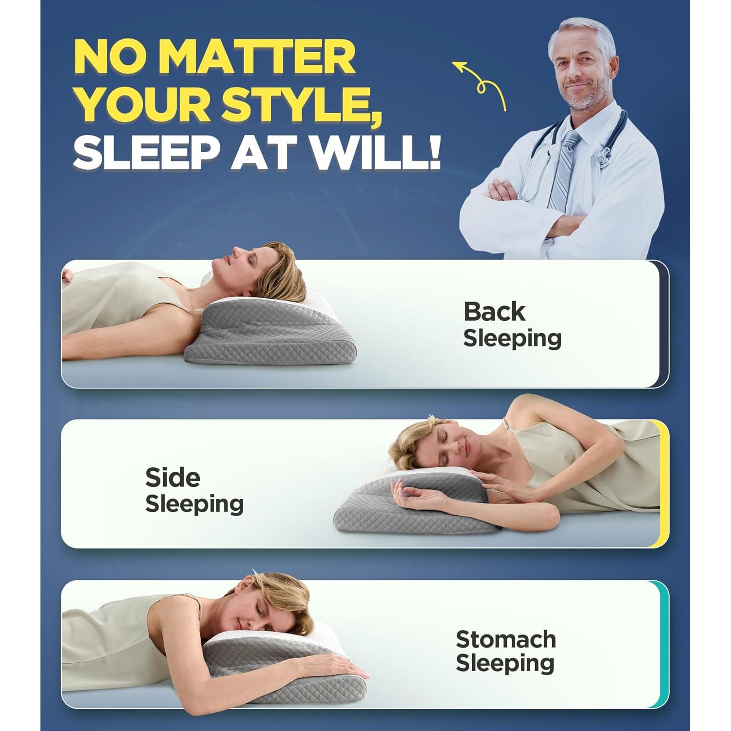 Almohada Cervical Risron Ajustable Espuma de Memoria 1.76kg