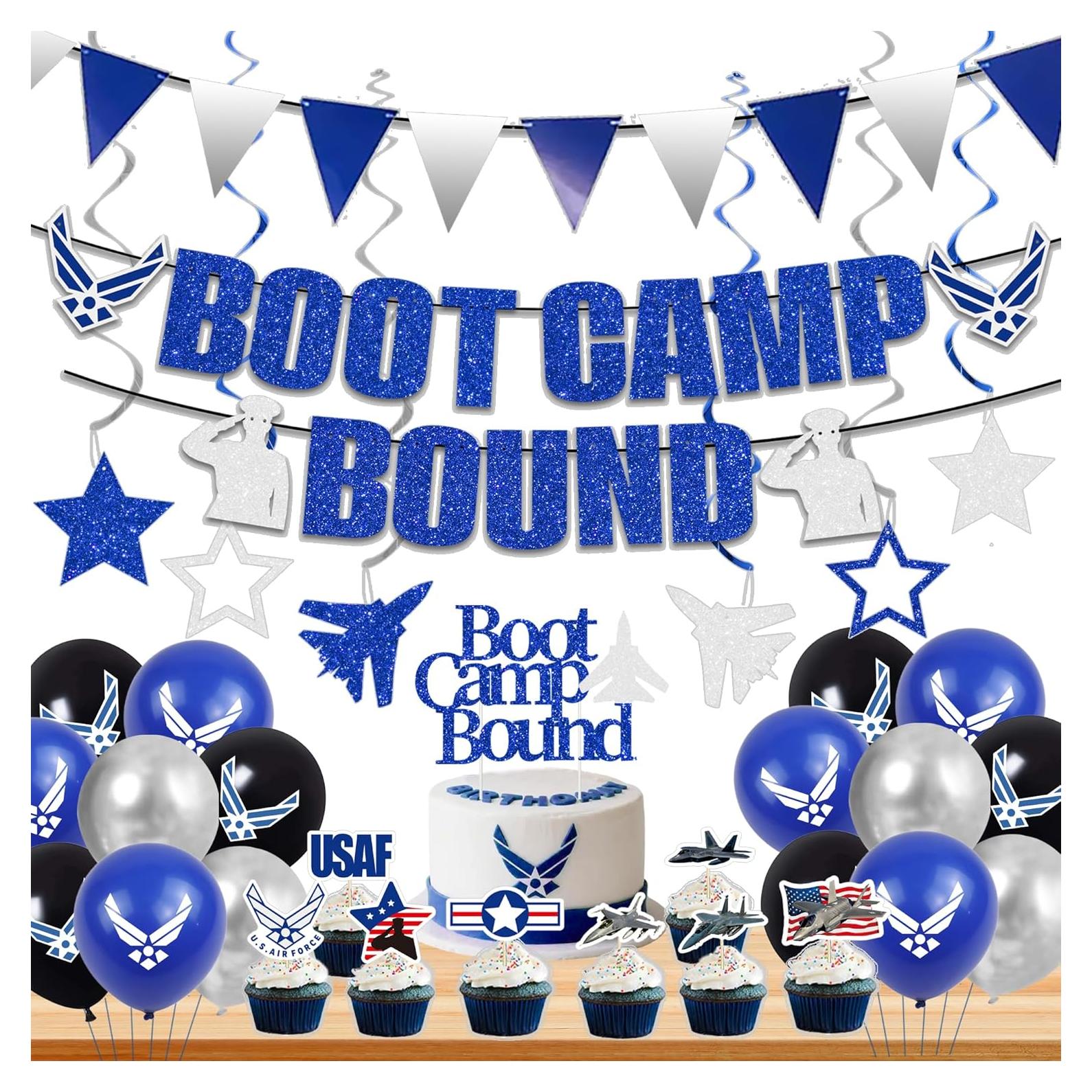 Decoraciones de Fiesta Holkcog Fuerza Aérea Azul Plateado