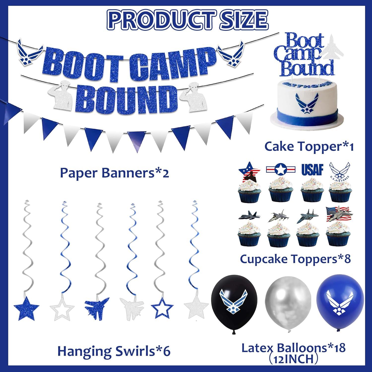 Decoraciones de Fiesta Holkcog Fuerza Aérea Azul Plateado