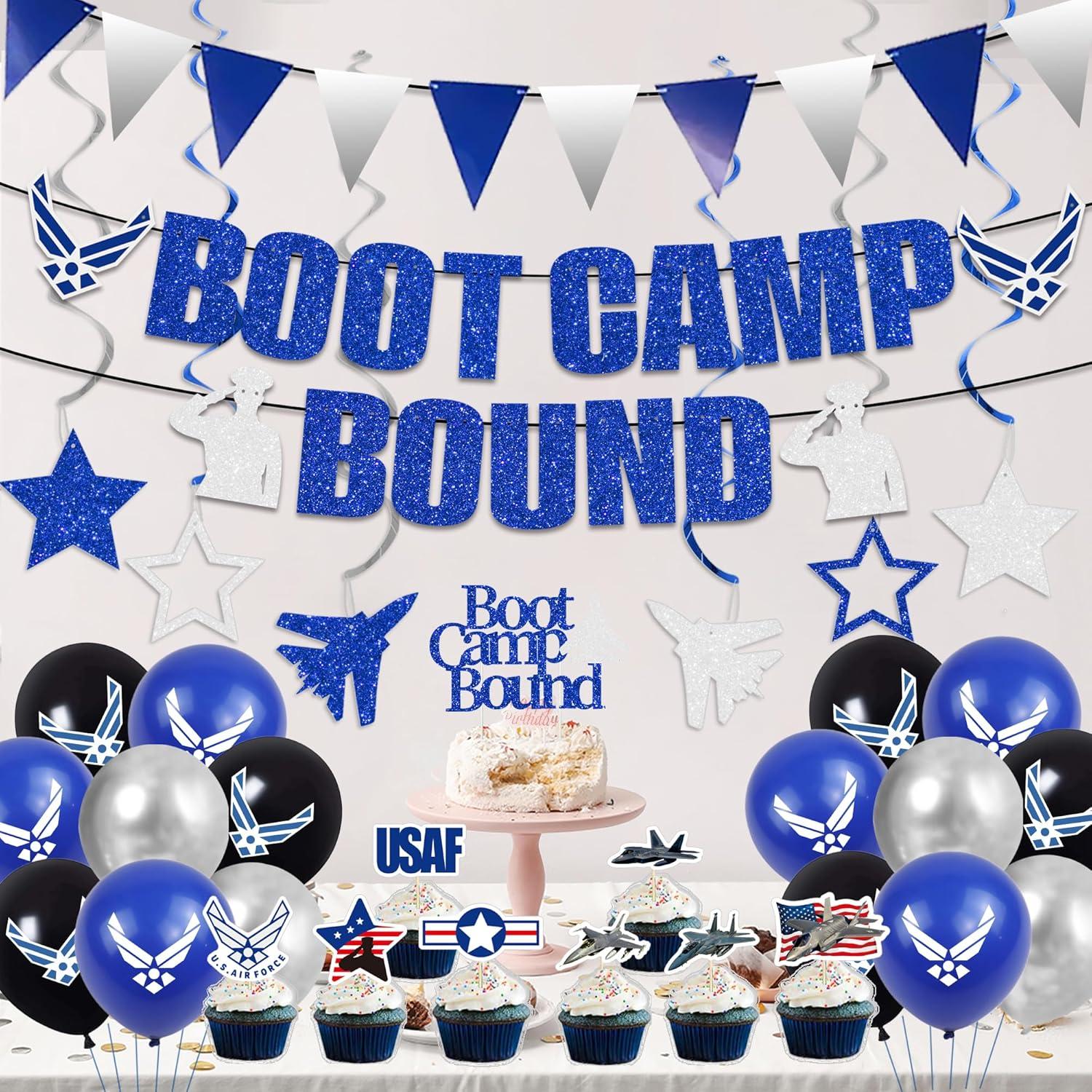 Decoraciones de Fiesta Holkcog Fuerza Aérea Azul Plateado