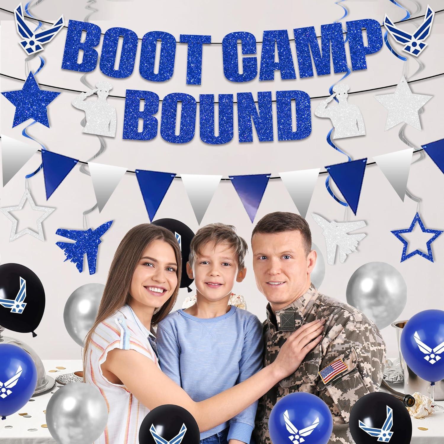 Decoraciones de Fiesta Holkcog Fuerza Aérea Azul Plateado