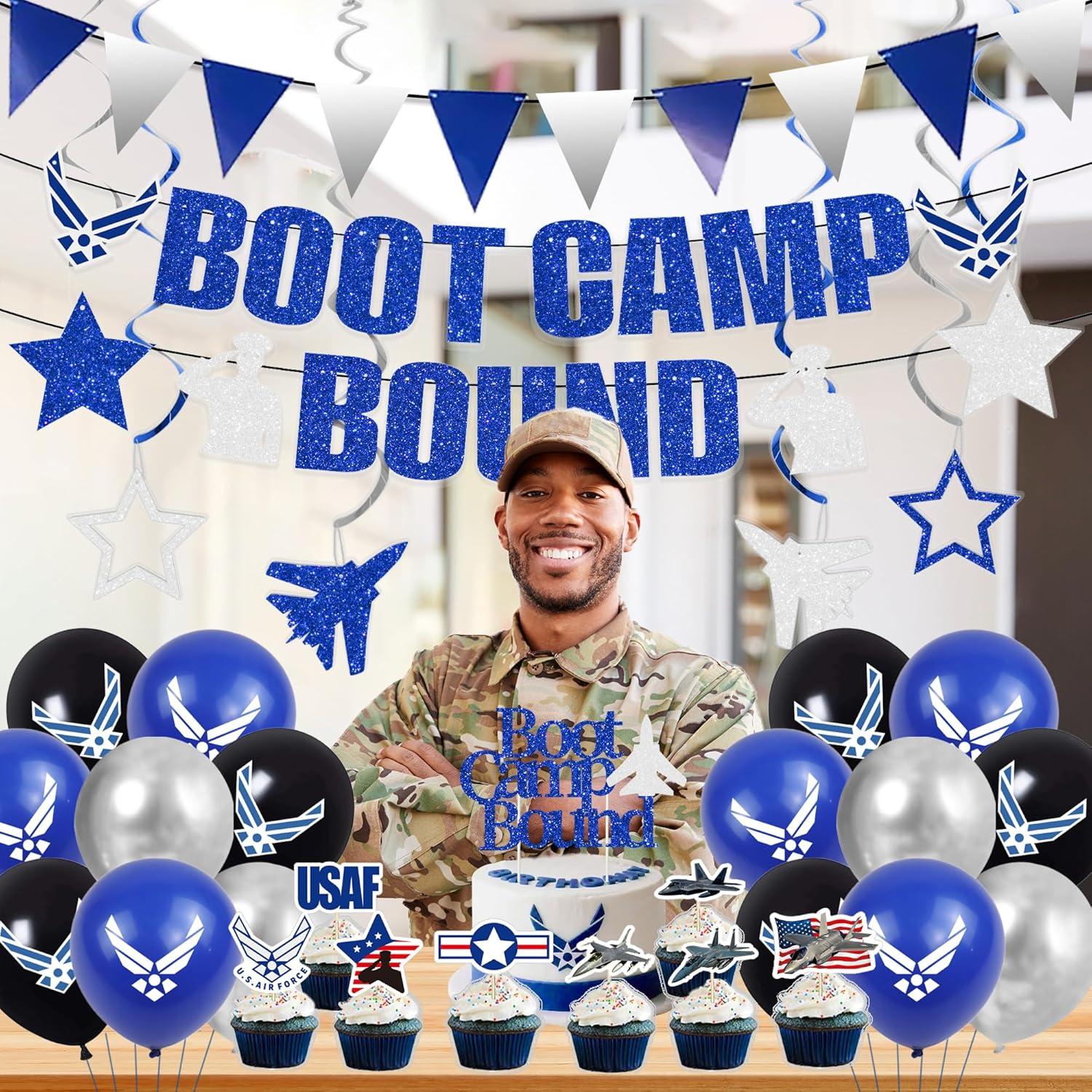 Decoraciones de Fiesta Holkcog Fuerza Aérea Azul Plateado