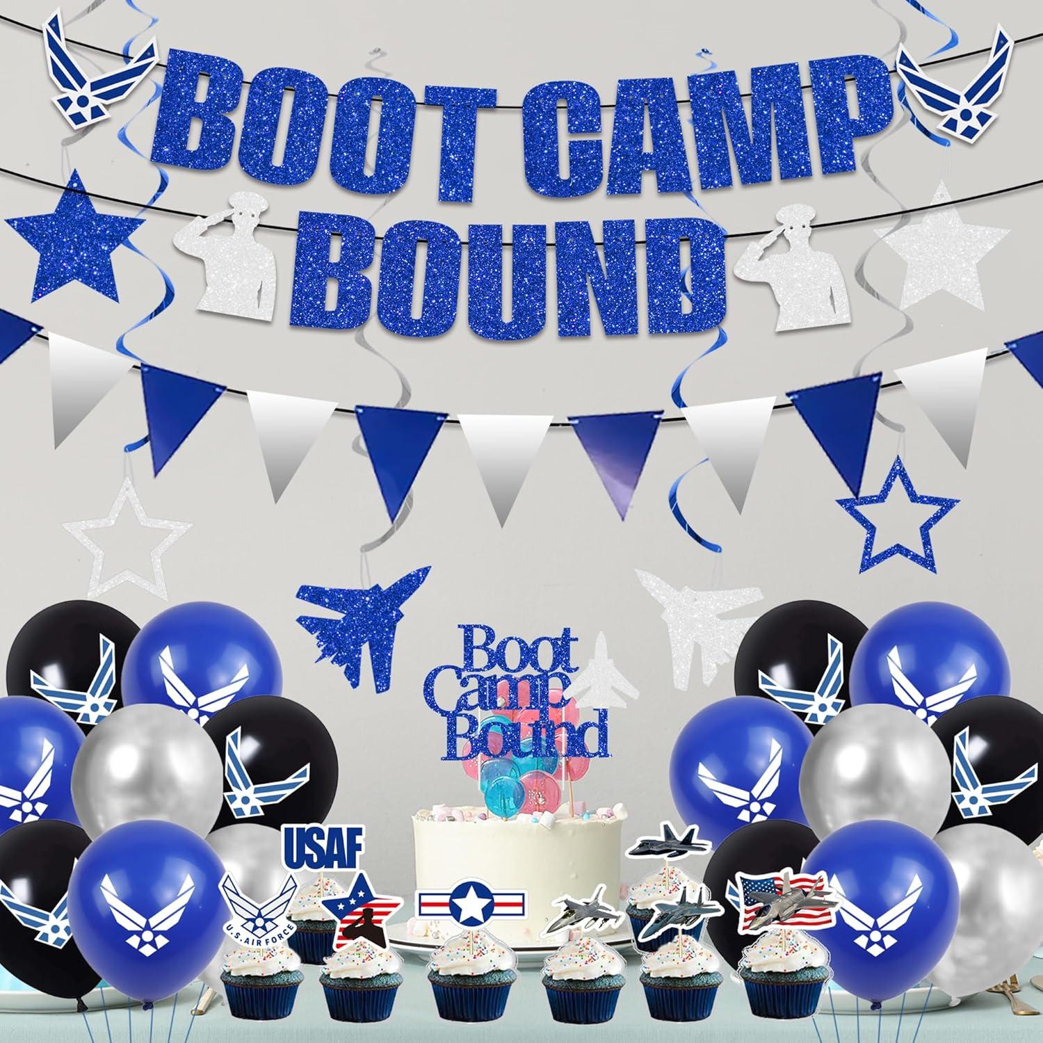 Decoraciones de Fiesta Holkcog Fuerza Aérea Azul Plateado