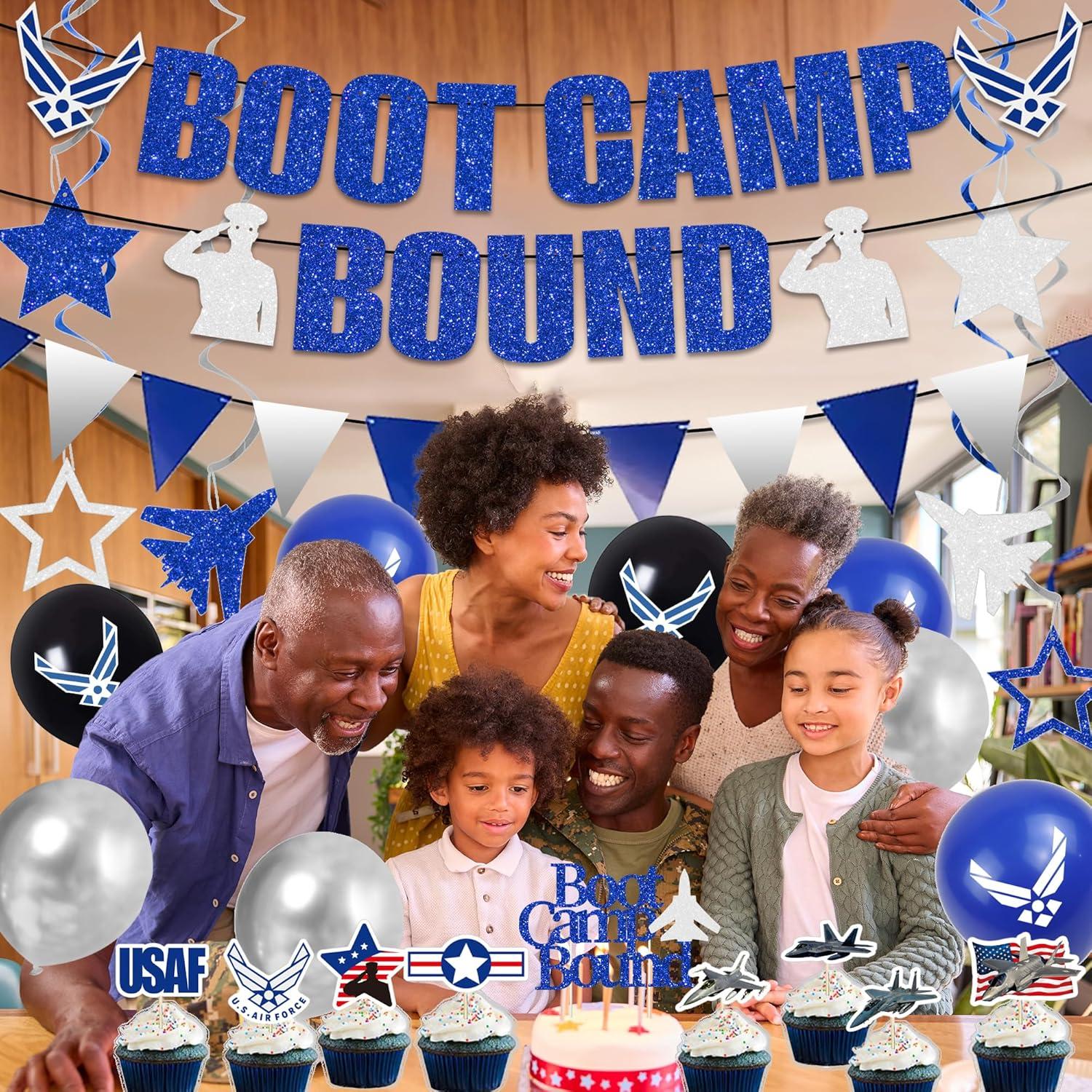 Decoraciones de Fiesta Holkcog Fuerza Aérea Azul Plateado