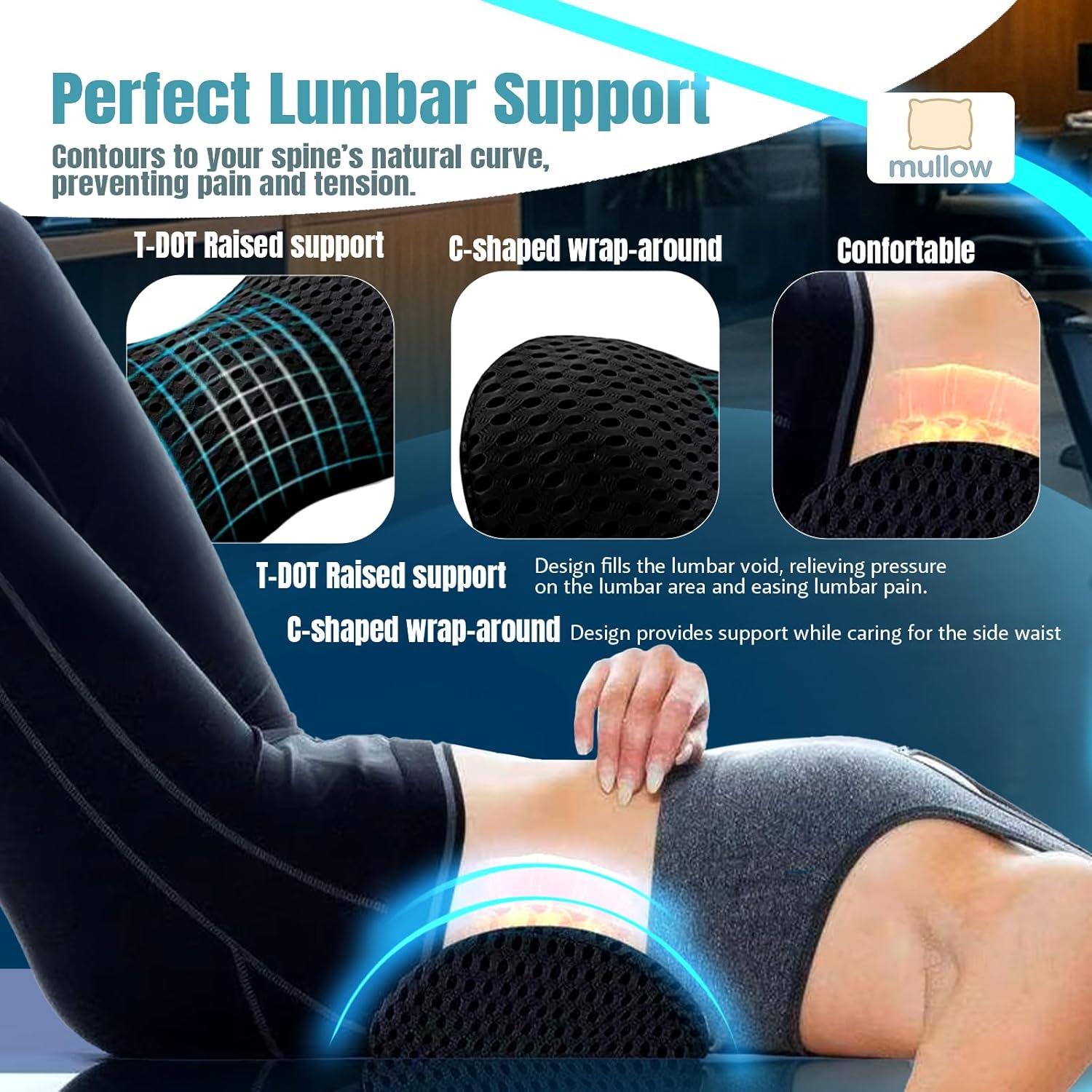 Almohada de Soporte Lumbar Mullow Ergonómica - Espuma Viscoelástica
