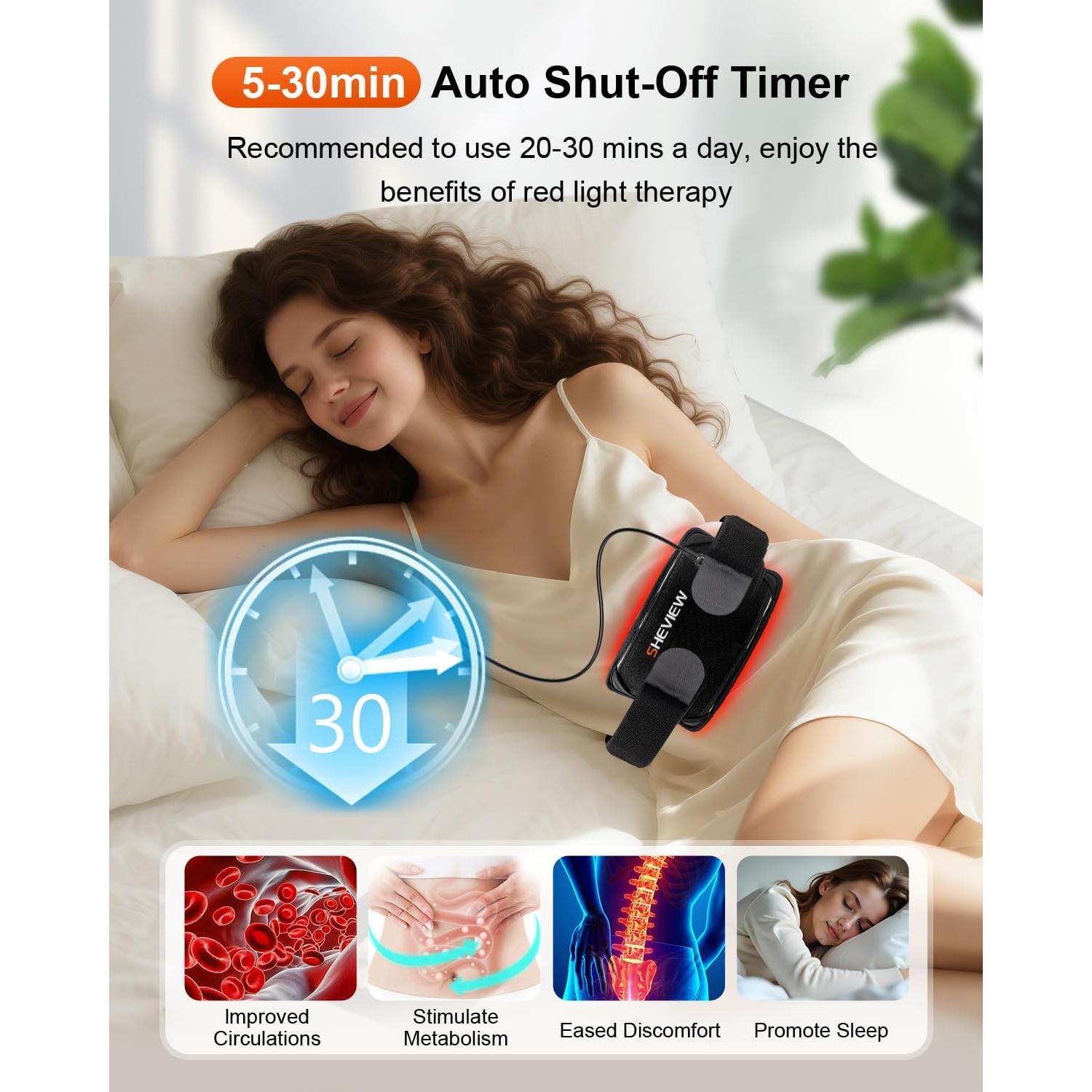 Almohadilla de Terapia de Luz Roja SHEVIEW 60 LEDs 660nm 850nm