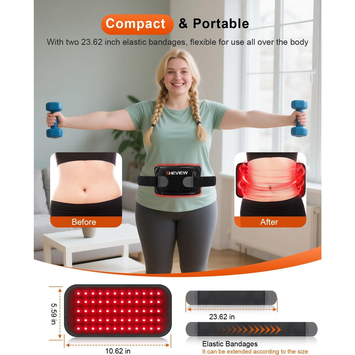 Almohadilla de Terapia de Luz Roja SHEVIEW 60 LEDs 660nm 850nm