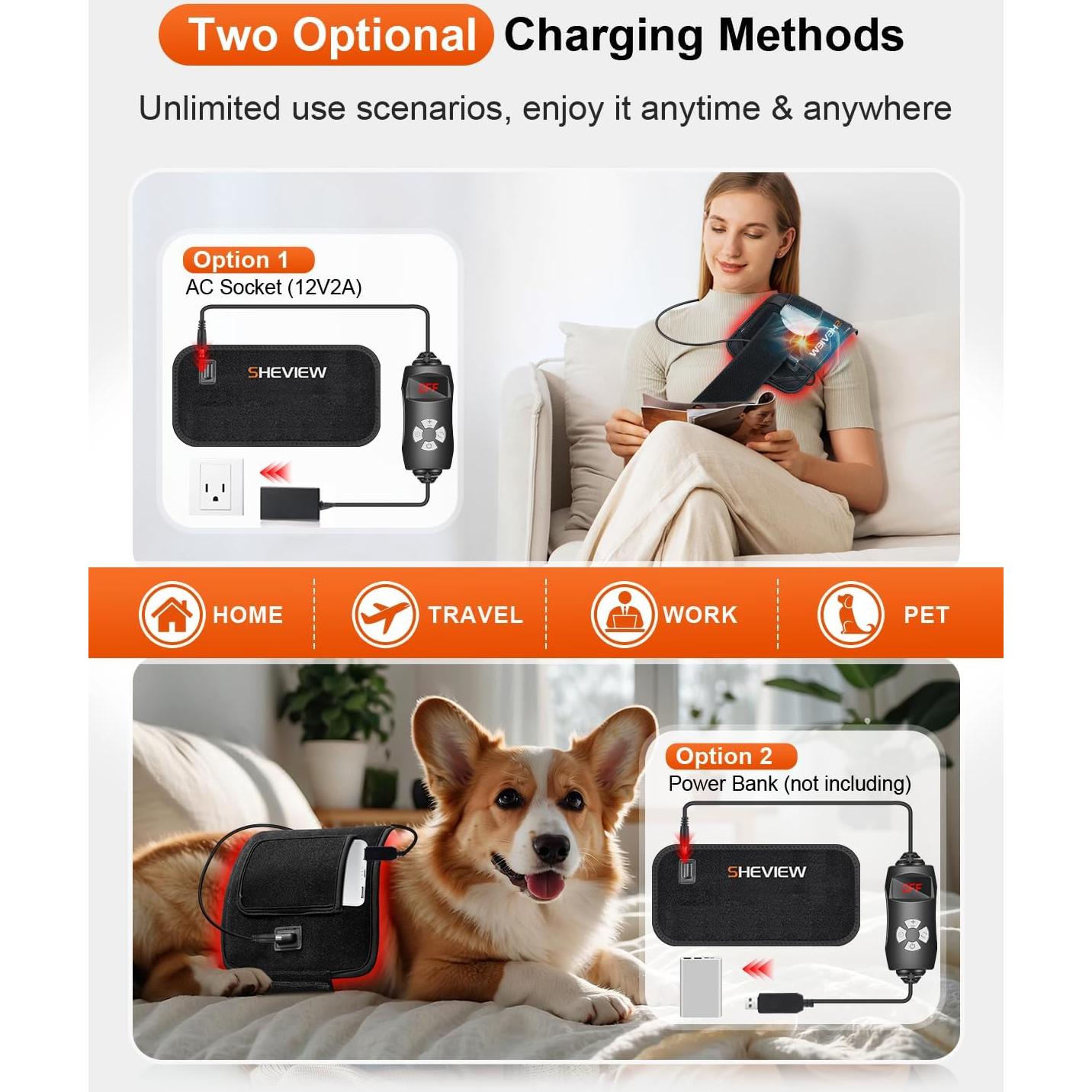 Almohadilla de Terapia de Luz Roja SHEVIEW 60 LEDs 660nm 850nm