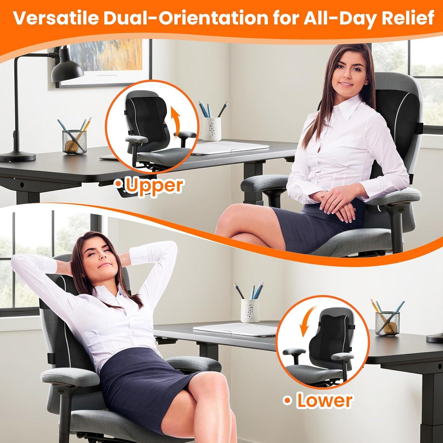 Almohada Lumbar Ergonómica CloudBliss - Espuma Viscoelástica Negra