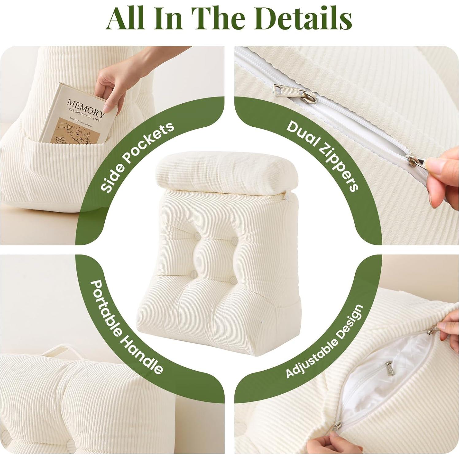 Juego de Almohadas en Cuña Sasttie 2PCS Beige 58.4cm