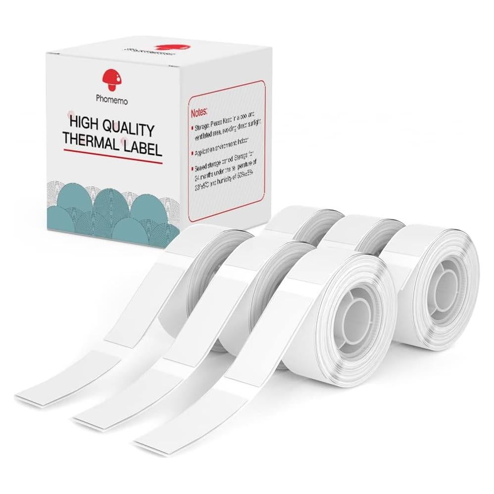 Cinta de Etiquetas Phomemo D30 Papel Térmico 12x40mm 6 Rollos