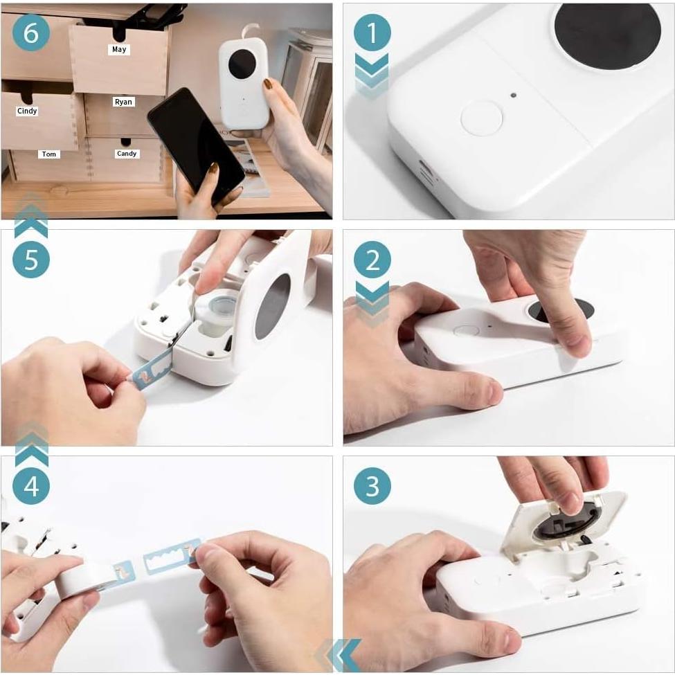 Cinta de Etiquetas Phomemo D30 Papel Térmico 12x40mm 6 Rollos