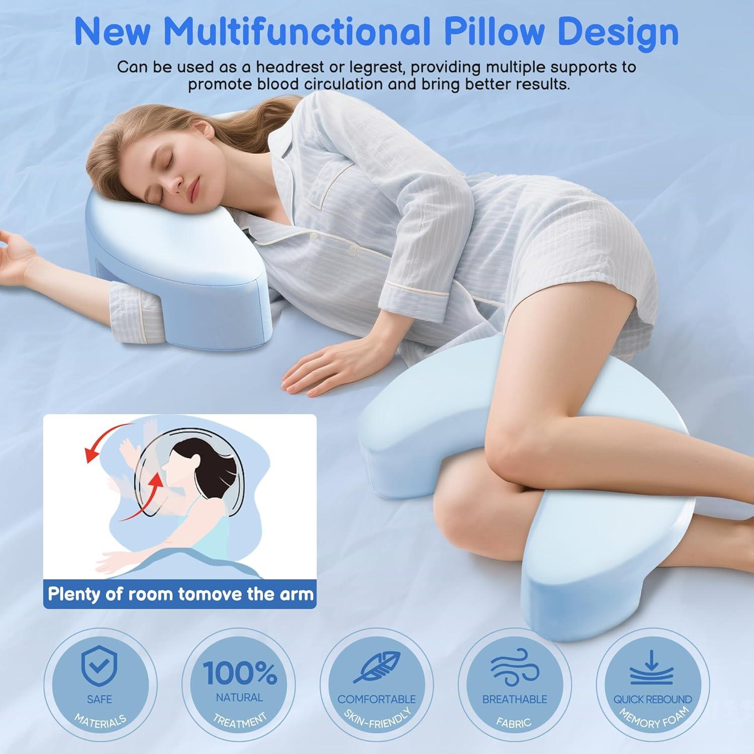 Almohada Ergonómica para Durmientes Laterales WOAKUSO Azul