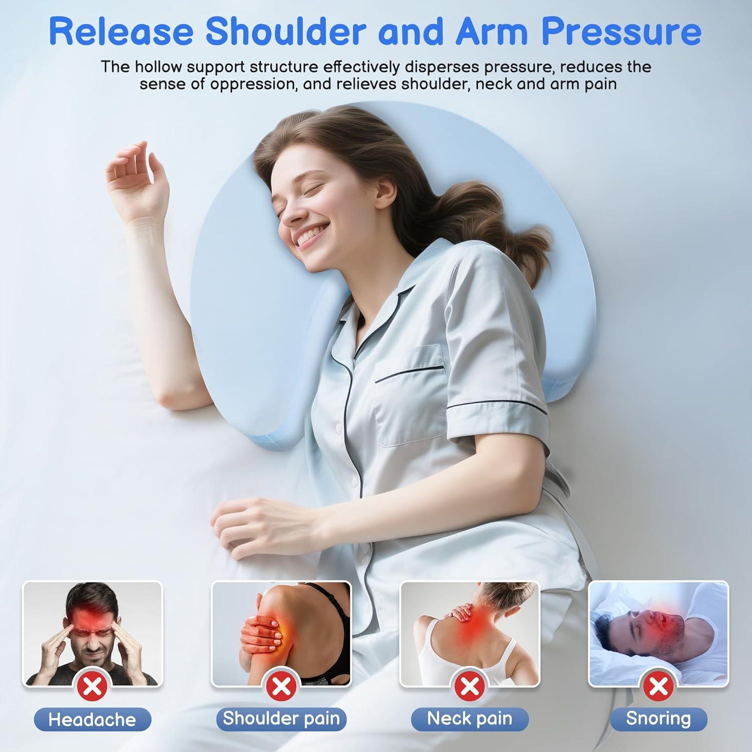 Almohada Ergonómica para Durmientes Laterales WOAKUSO Azul