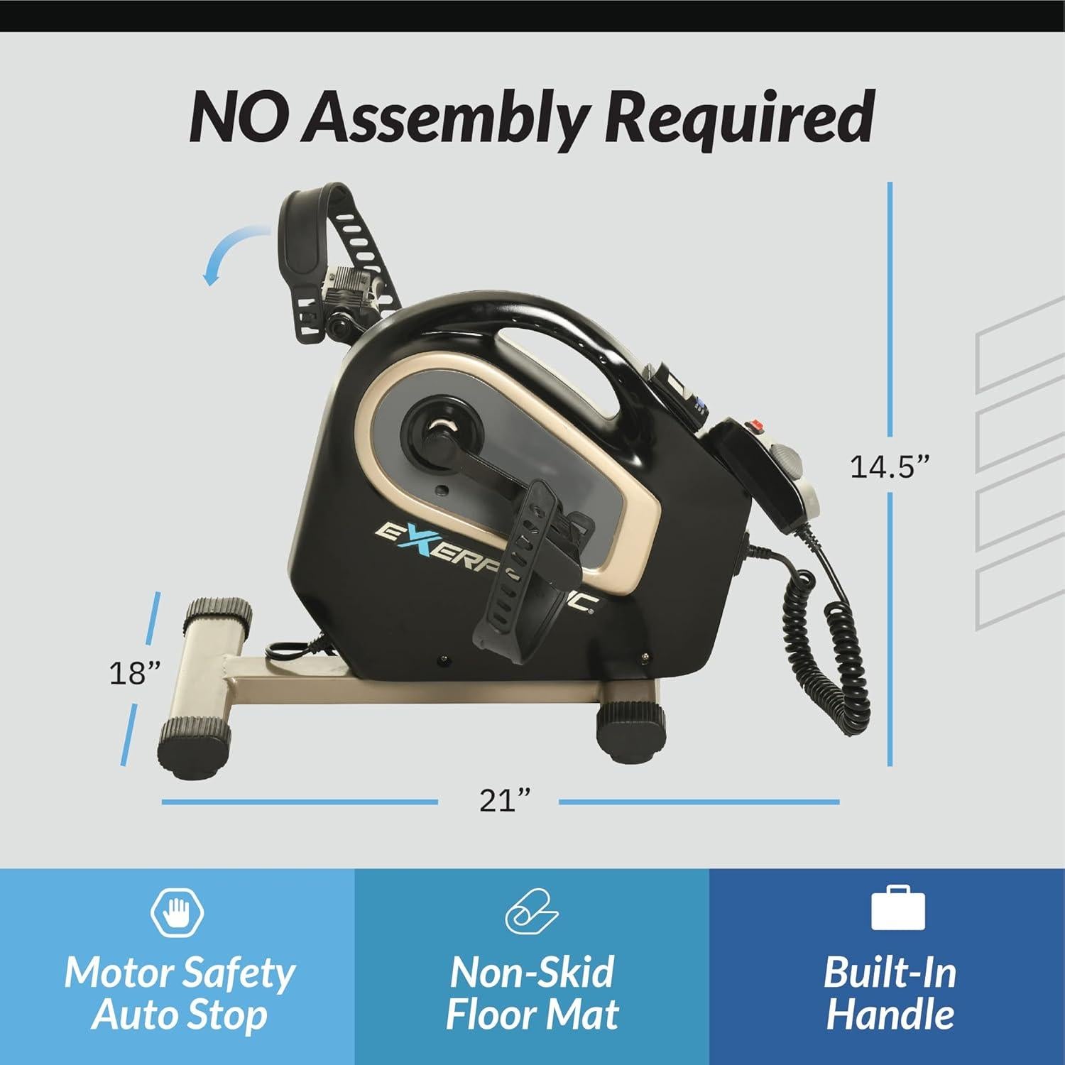 Bicicleta de Ejercicio Motorizada Exerpeutic 2000M - Pedales Eléctricos