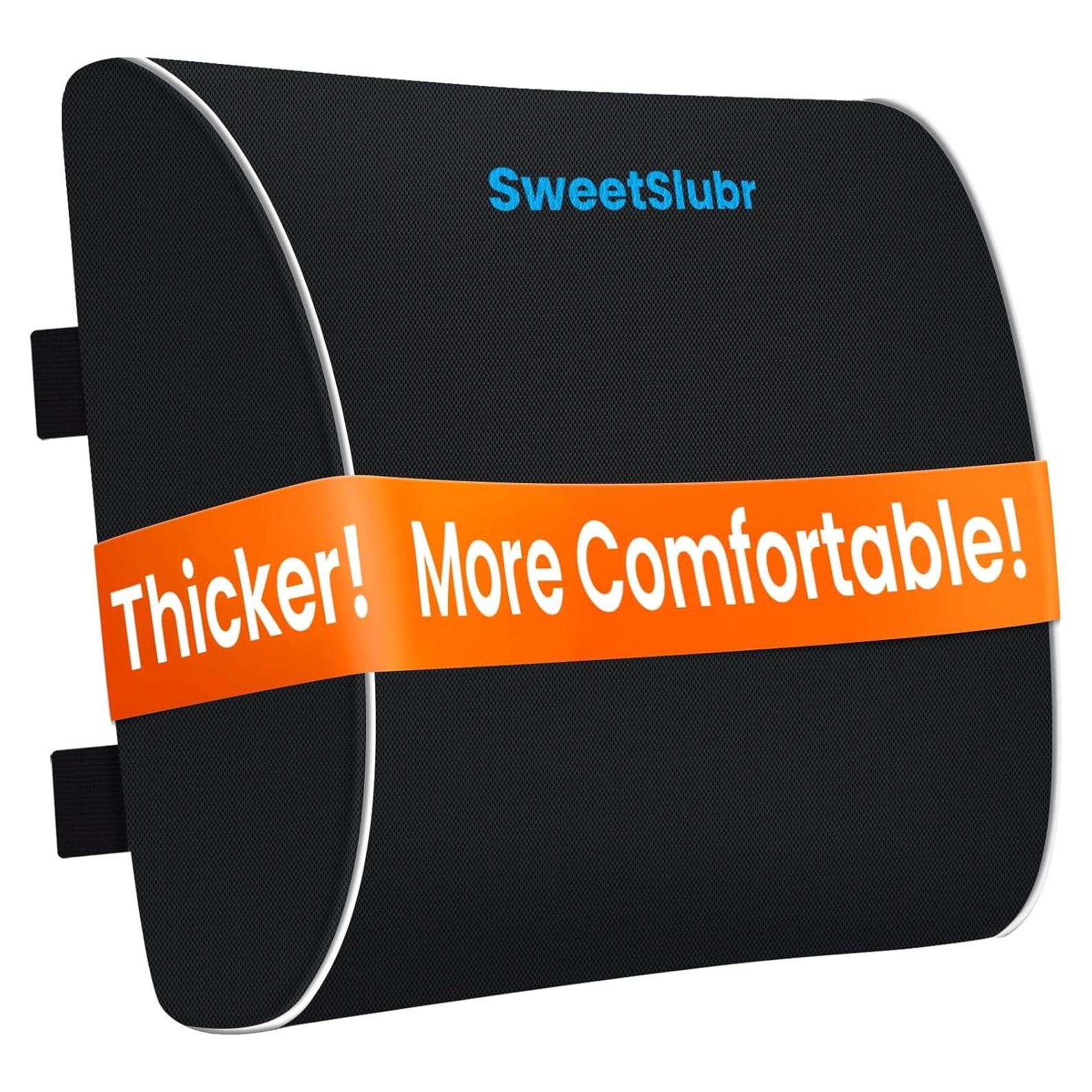Cojín Lumbar Ergonómico SweetSlubr Negro con Correas Ajustables