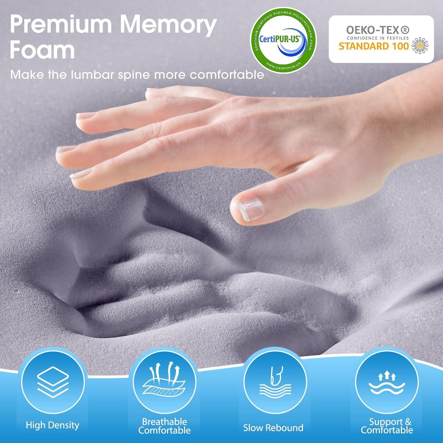 Cojín Lumbar Ergonómico SweetSlubr Negro con Correas Ajustables