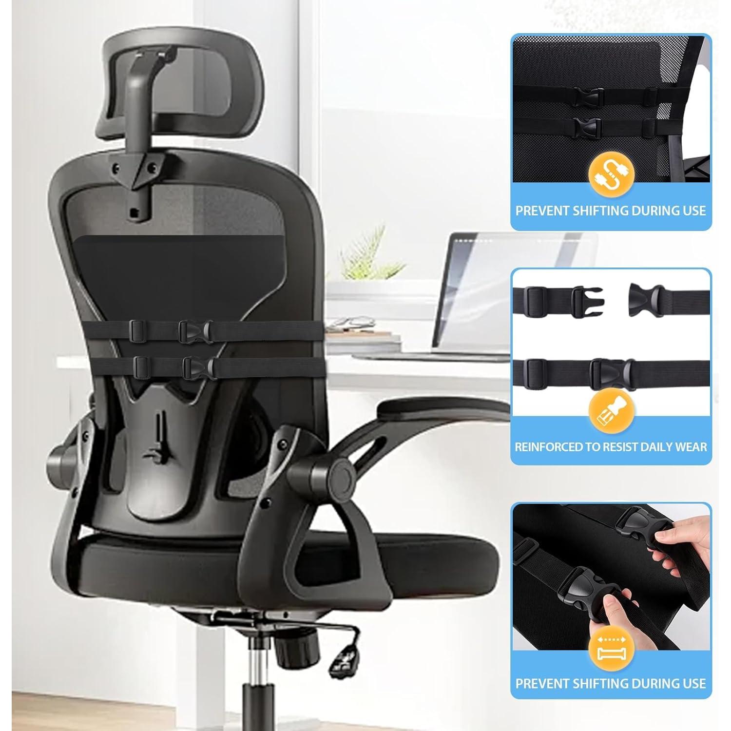 Cojín Lumbar Ergonómico SweetSlubr Negro con Correas Ajustables