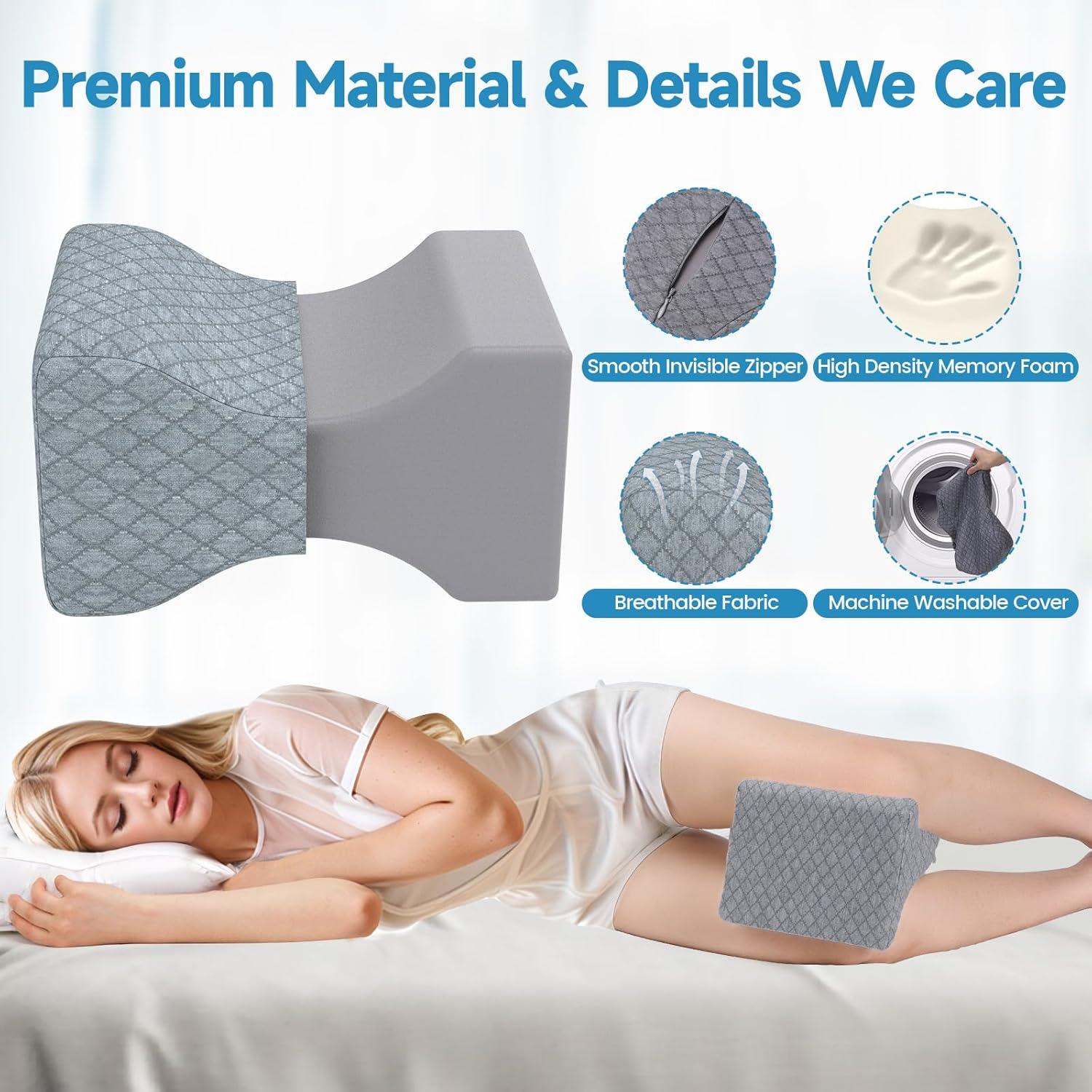 Almohada de Rodilla Viscoelástica SweetSlubr - Soporte para Dormir Lado