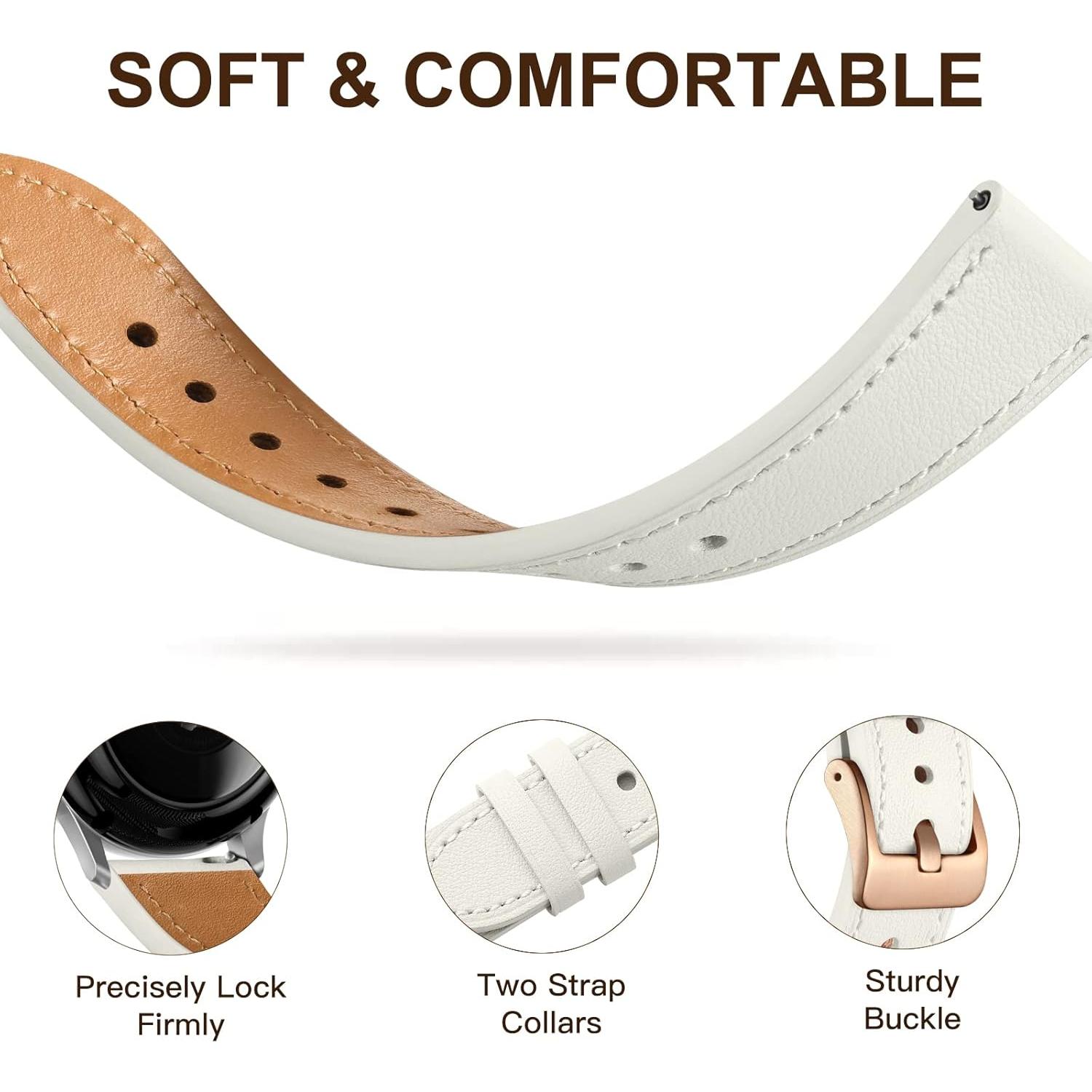 Correa de Cuero GEAK para Samsung Galaxy Watch 20mm Beige