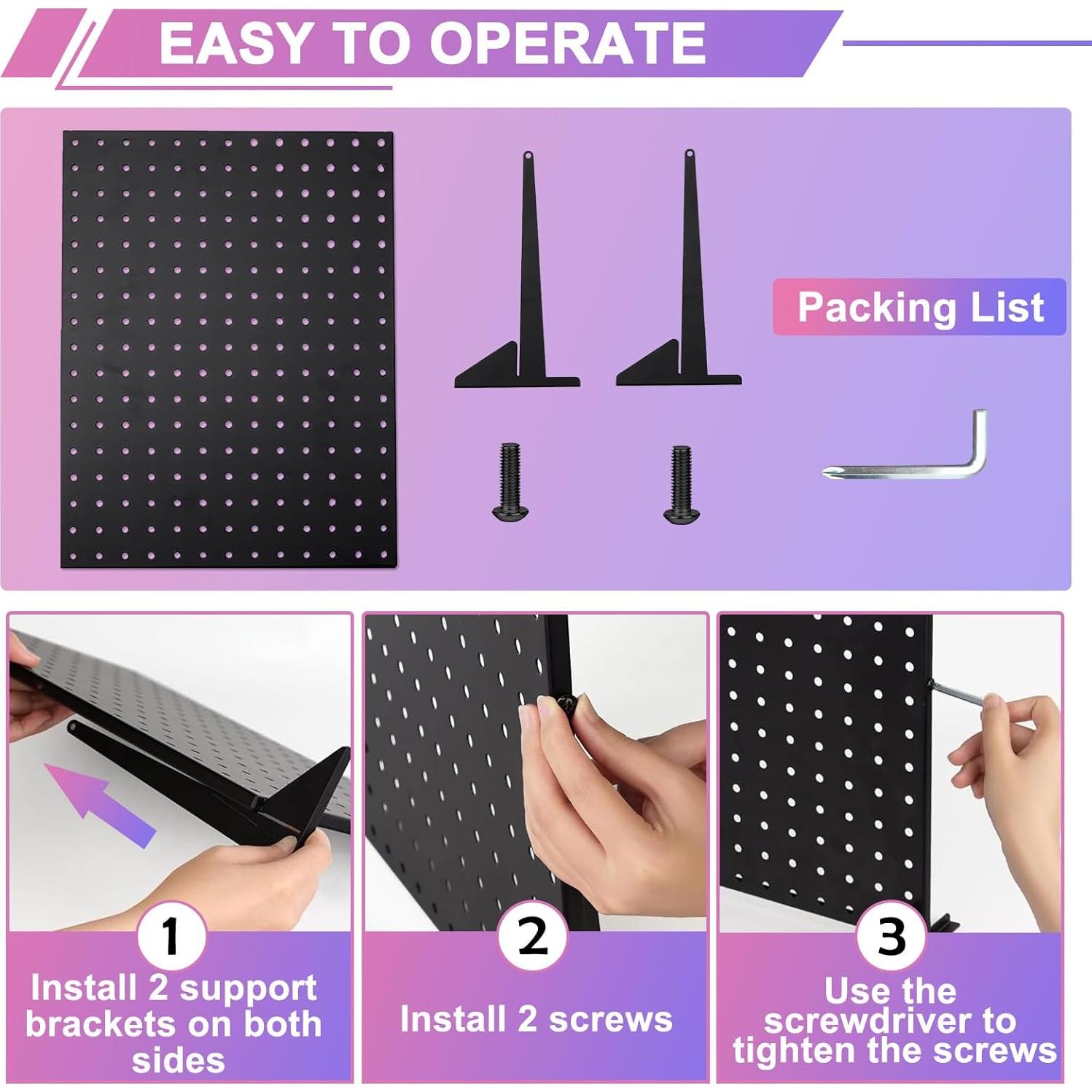 Soporte de Exhibición de Tablero de Clavos Acfunique 43x33cm 12 Ganchos