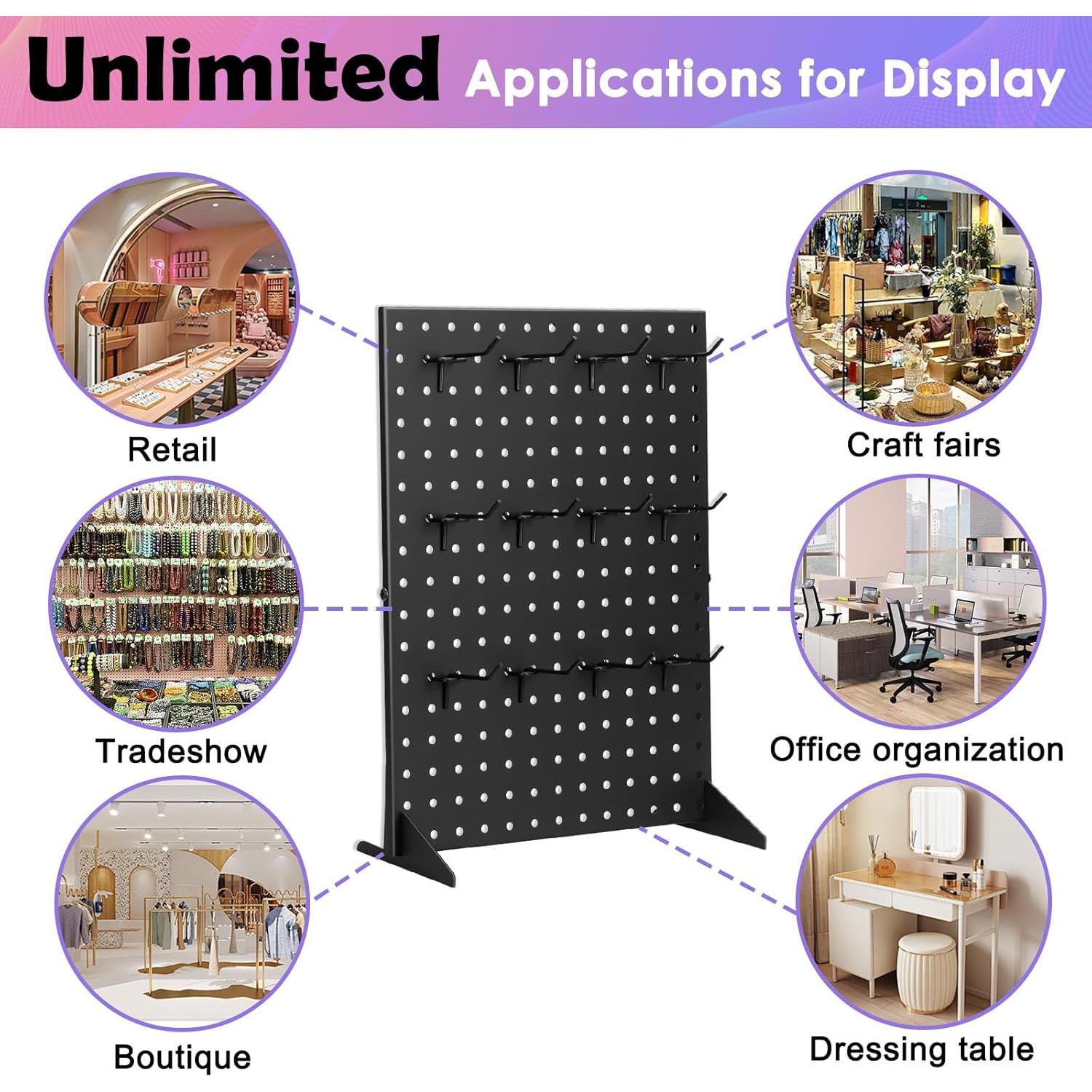 Soporte de Exhibición de Tablero de Clavos Acfunique 43x33cm 12 Ganchos