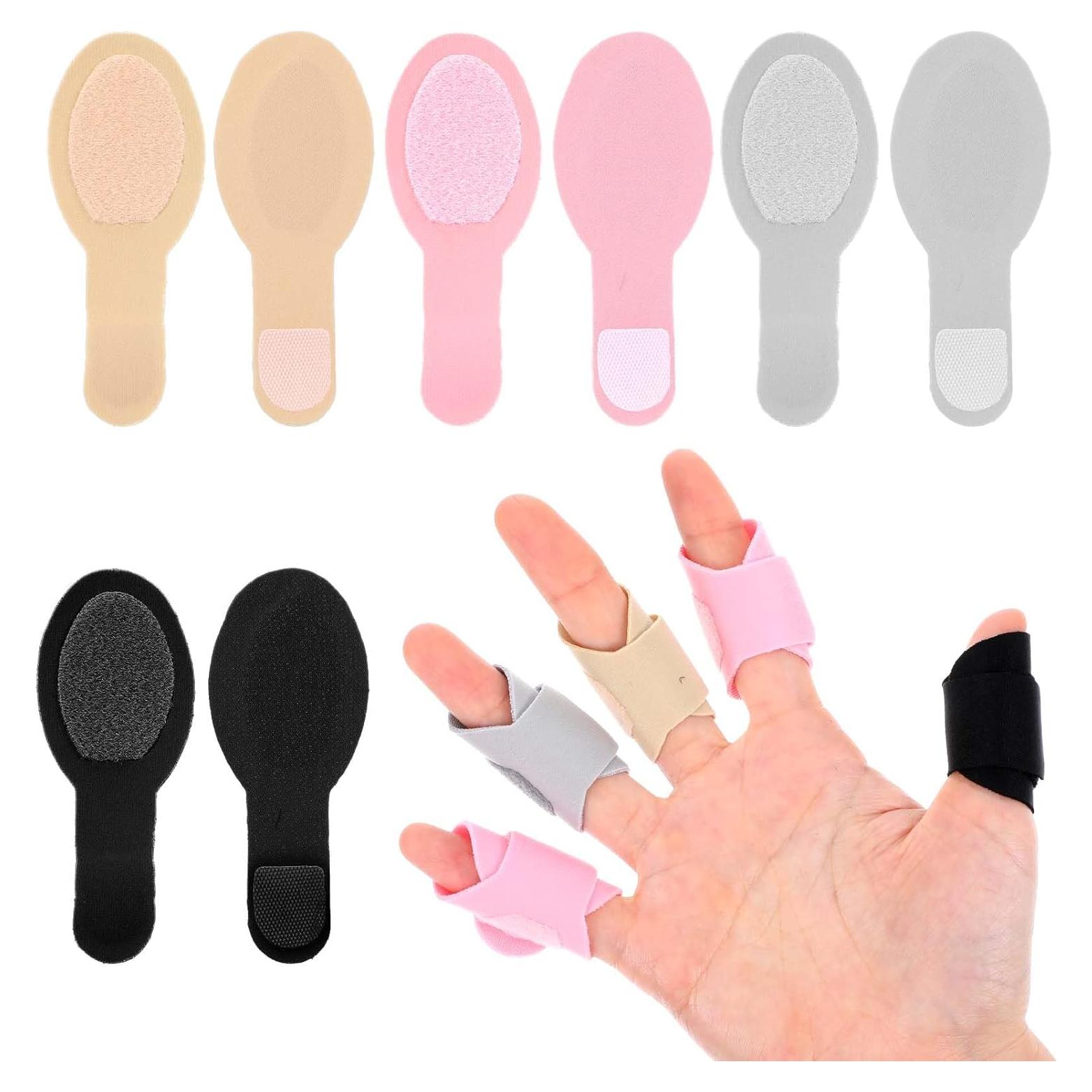 8pcs Finger Splints, Trigger Finger Support Braces Finger Tape Finger Wraps Straps Finger Stabilizer Finger Straightener for Injury Pain Relief Broken Arthritis Sprain Support Protect(Color A)