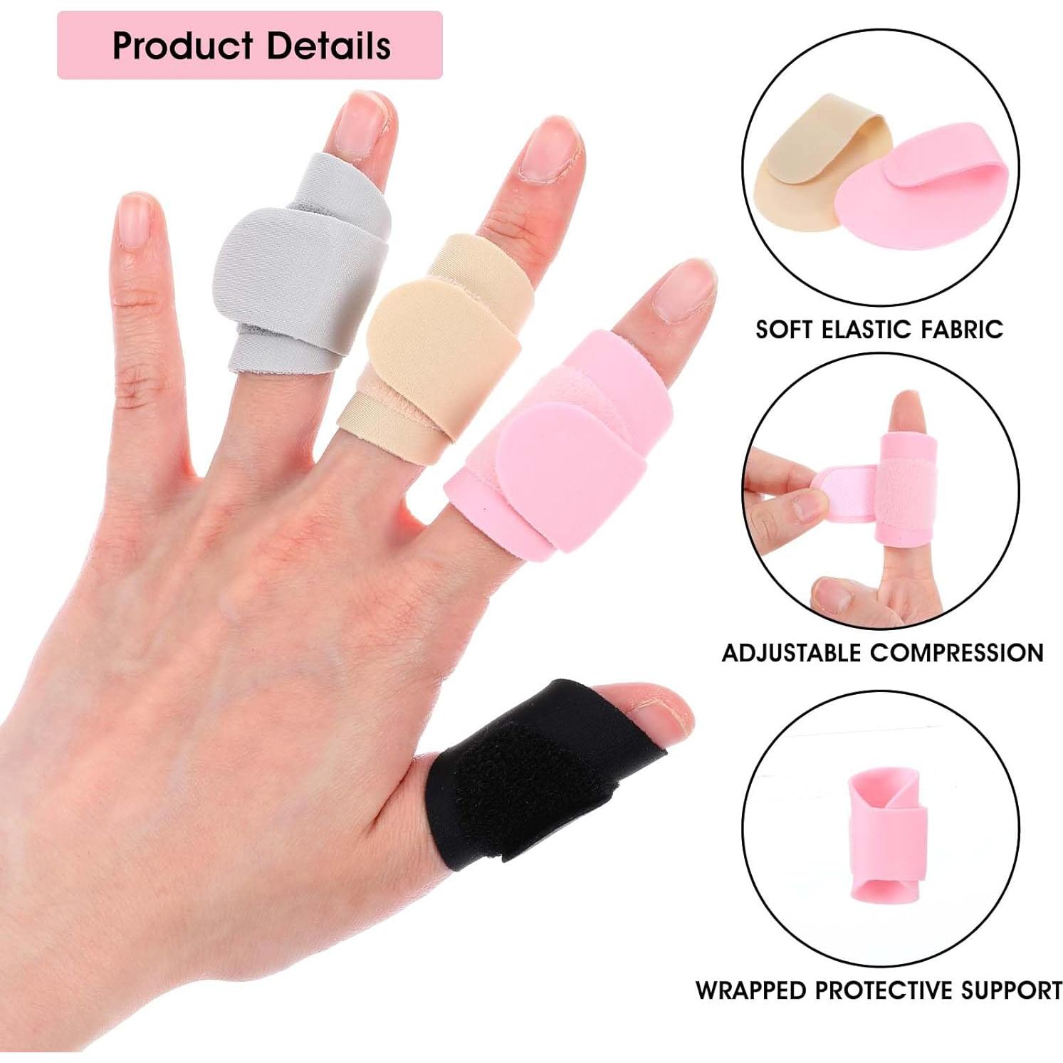 8pcs Finger Splints, Trigger Finger Support Braces Finger Tape Finger Wraps Straps Finger Stabilizer Finger Straightener for Injury Pain Relief Broken Arthritis Sprain Support Protect(Color A)
