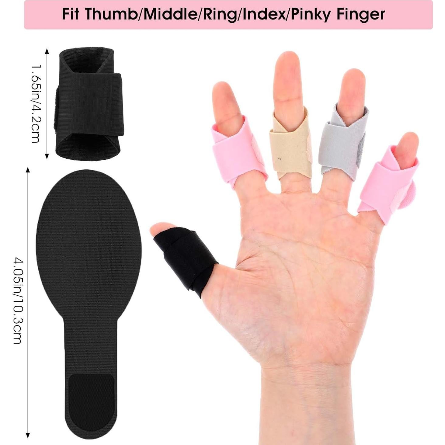8pcs Finger Splints, Trigger Finger Support Braces Finger Tape Finger Wraps Straps Finger Stabilizer Finger Straightener for Injury Pain Relief Broken Arthritis Sprain Support Protect(Color A)