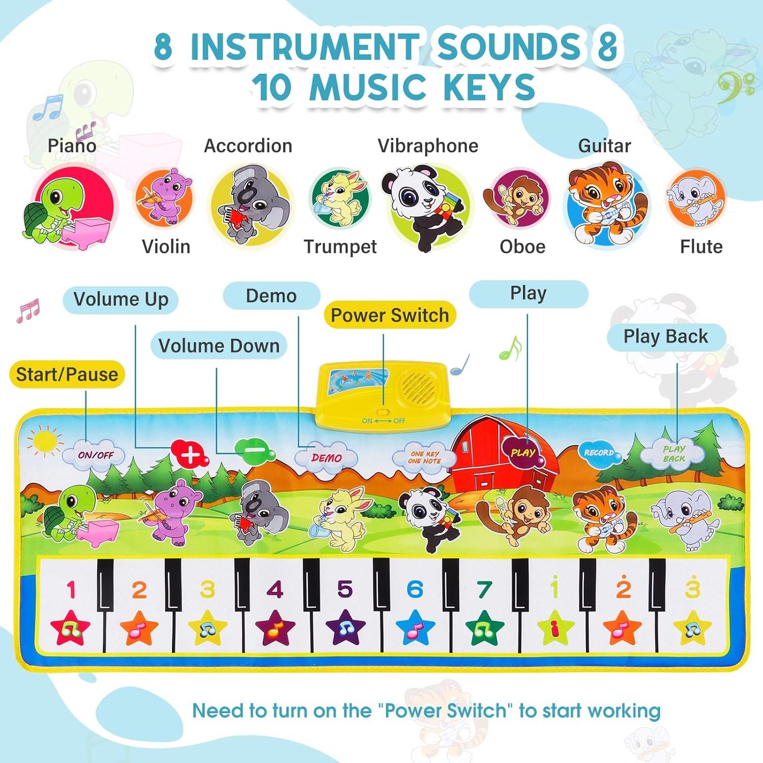 Alfombra Musical Sanmersen Verde 101.6 x 35.6 cm 8 Sonidos