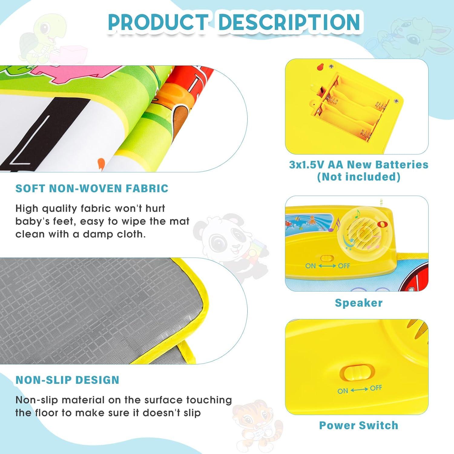 Alfombra Musical Sanmersen Verde 101.6 x 35.6 cm 8 Sonidos