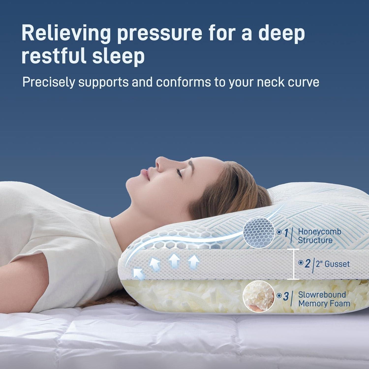 Almohada Ajustable Cotelovo Queen Viscosa Bambú Espuma Memoria