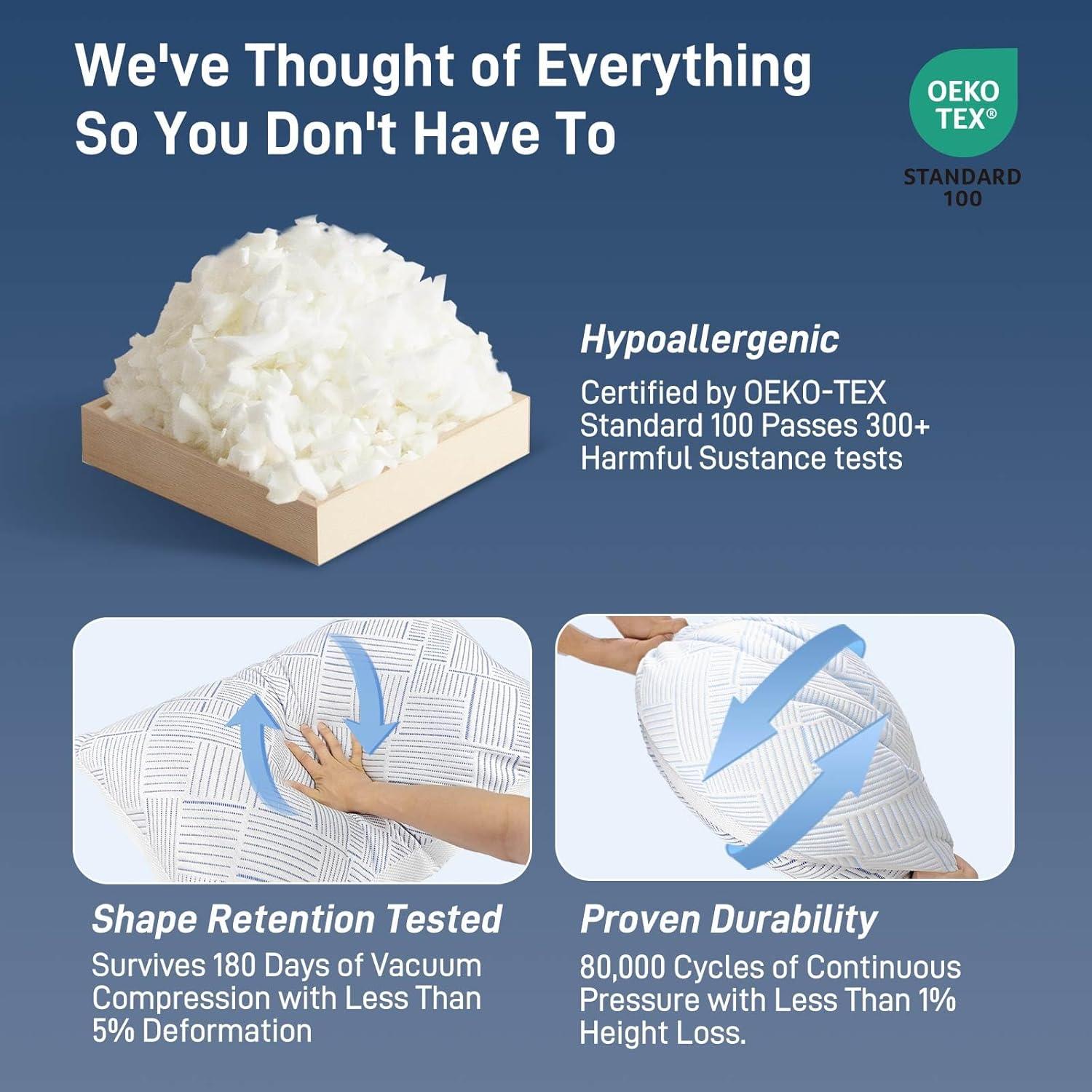 Almohada Ajustable Cotelovo Queen Viscosa Bambú Espuma Memoria