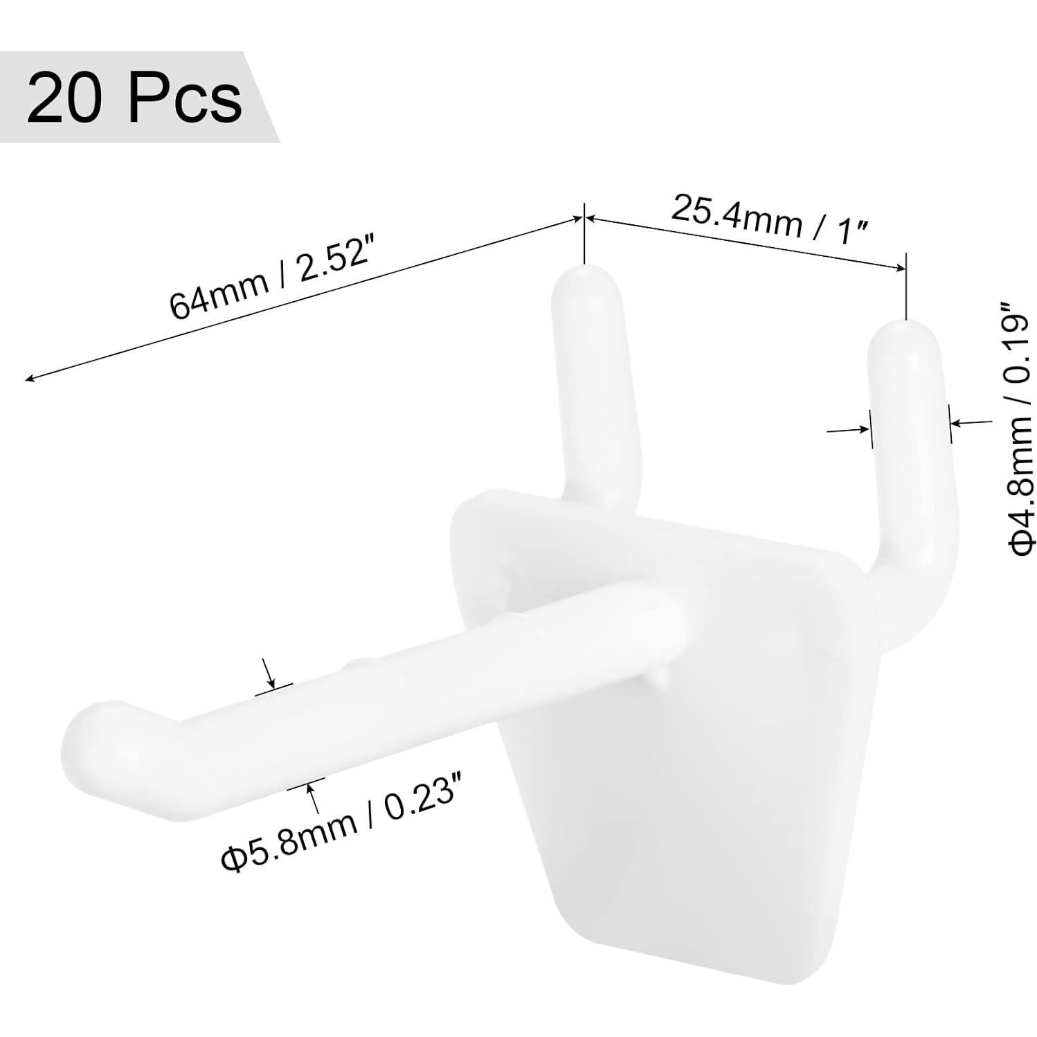 Ganchos de Tablero de Plástico MECCANIXITY 5 cm - Paquete de 20