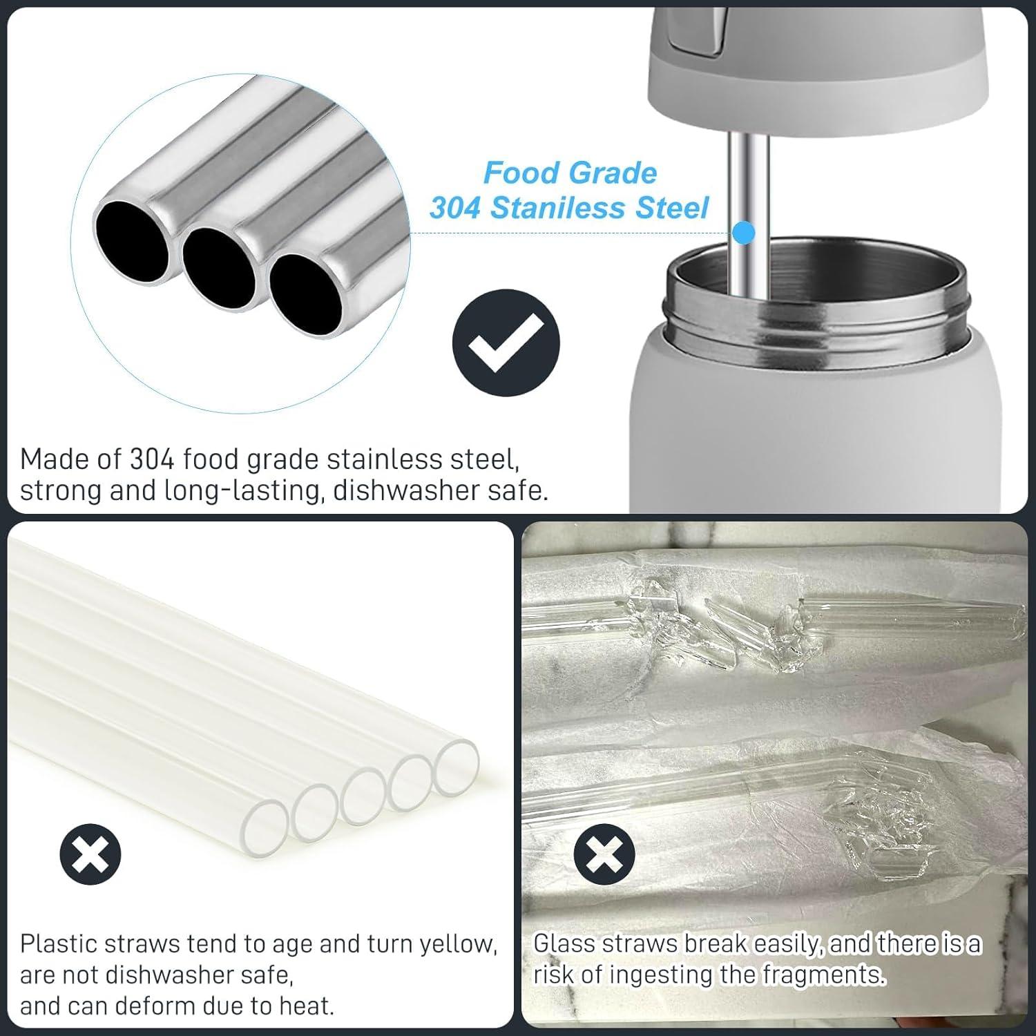 Pajitas de Acero Inoxidable Reutilizables COCGVEL 23.5cm 4 Pcs