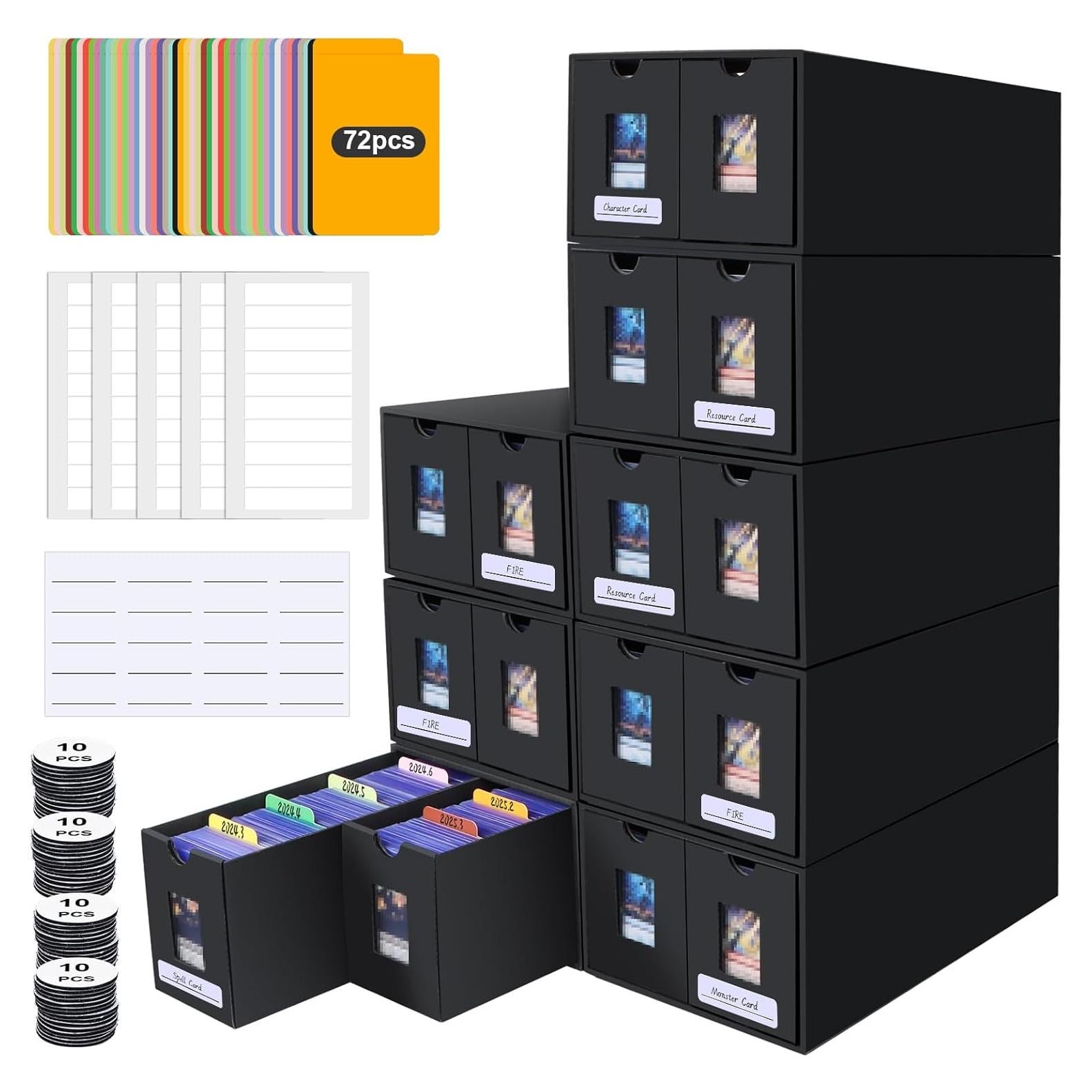 Caja de Almacenamiento para Tarjetas aopule 14000+ con 72 Divisores