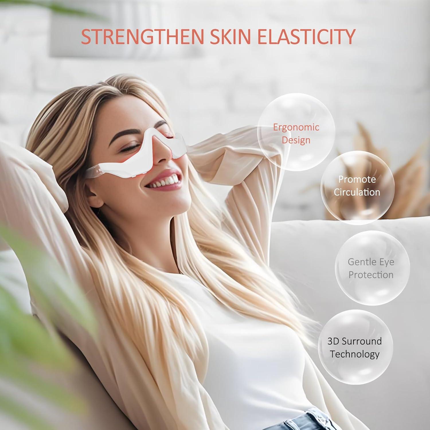 Gafas de terapia de luz roja LED Nutra Light, 4 modos, antiarrugas