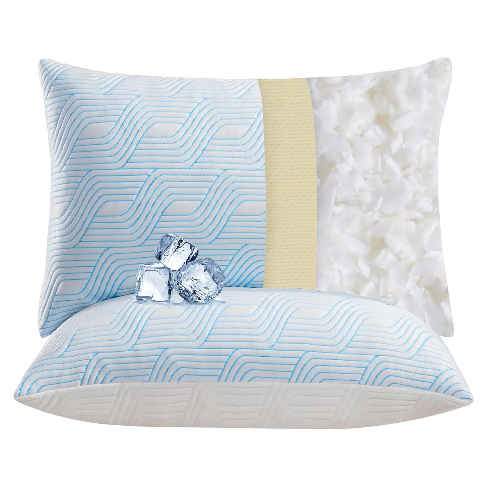 Cojines de Cama Refrigerantes VONPURE Estándar 2 Piezas Espuma Viscoelástica