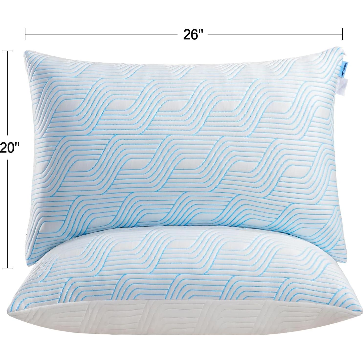 Cojines de Cama Refrigerantes VONPURE Estándar 2 Piezas Espuma Viscoelástica