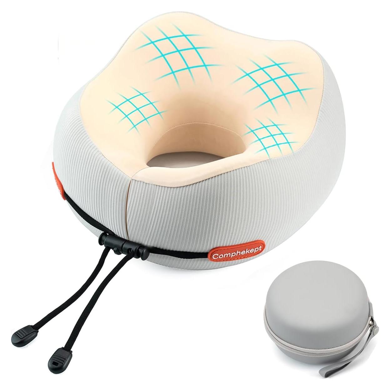 Almohada de Viaje Comphekept Ajustable para Cuello Beige